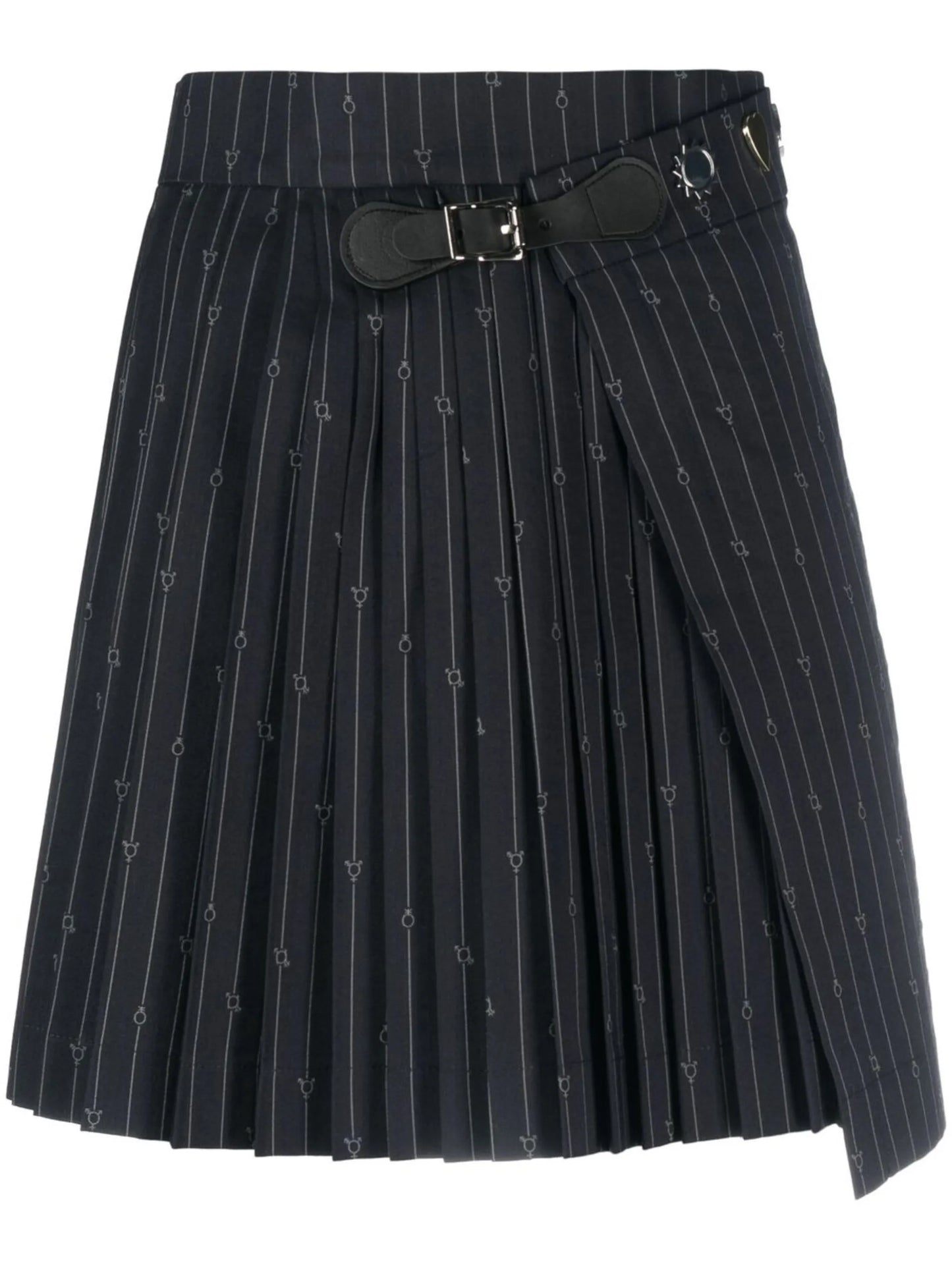 patterned-jacquard pleated kilt
