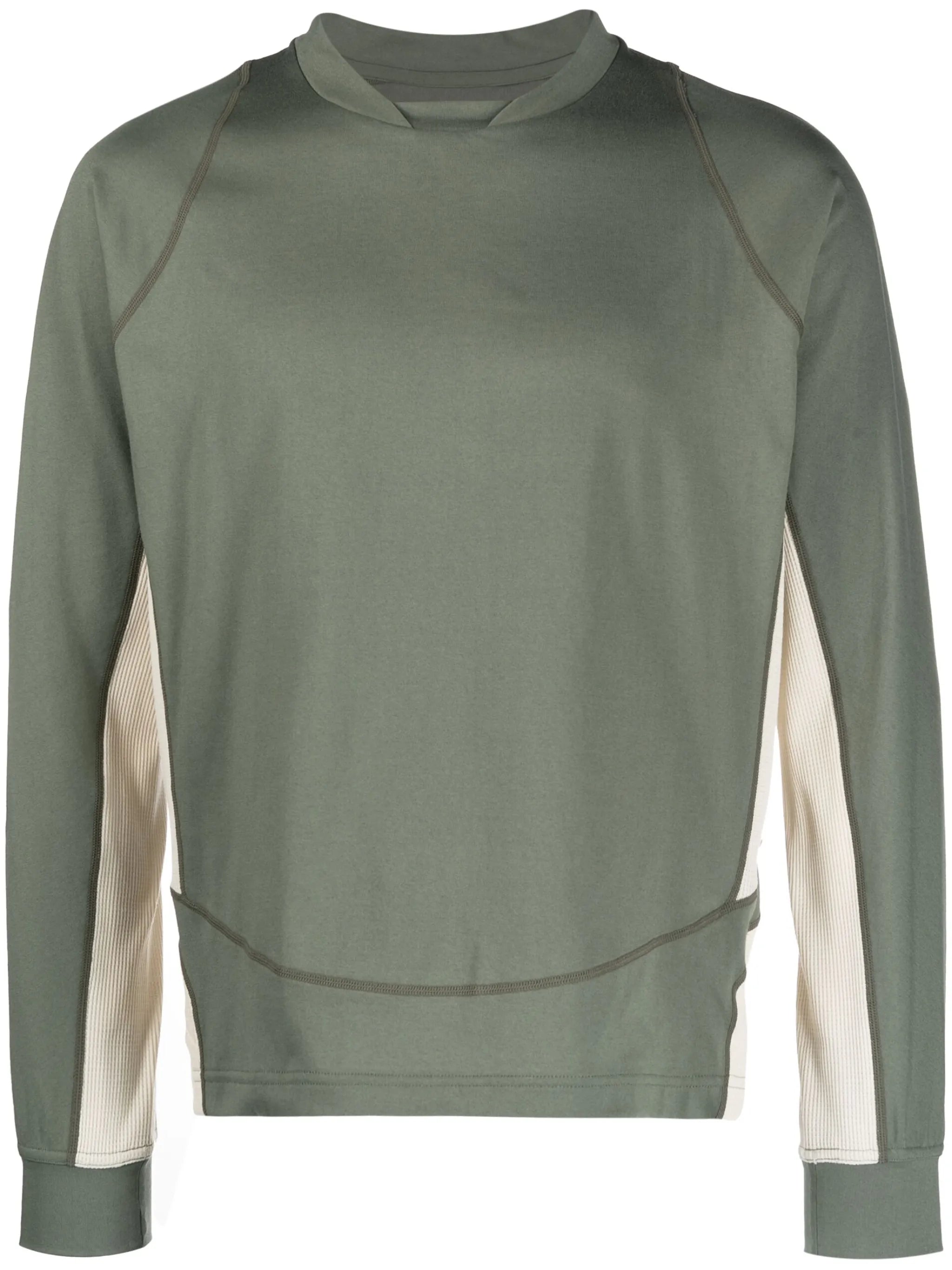 panelled baseball-collar sweatshirt