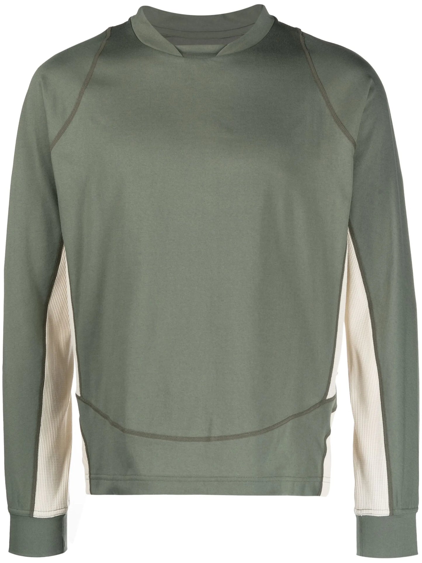 panelled baseball-collar sweatshirt