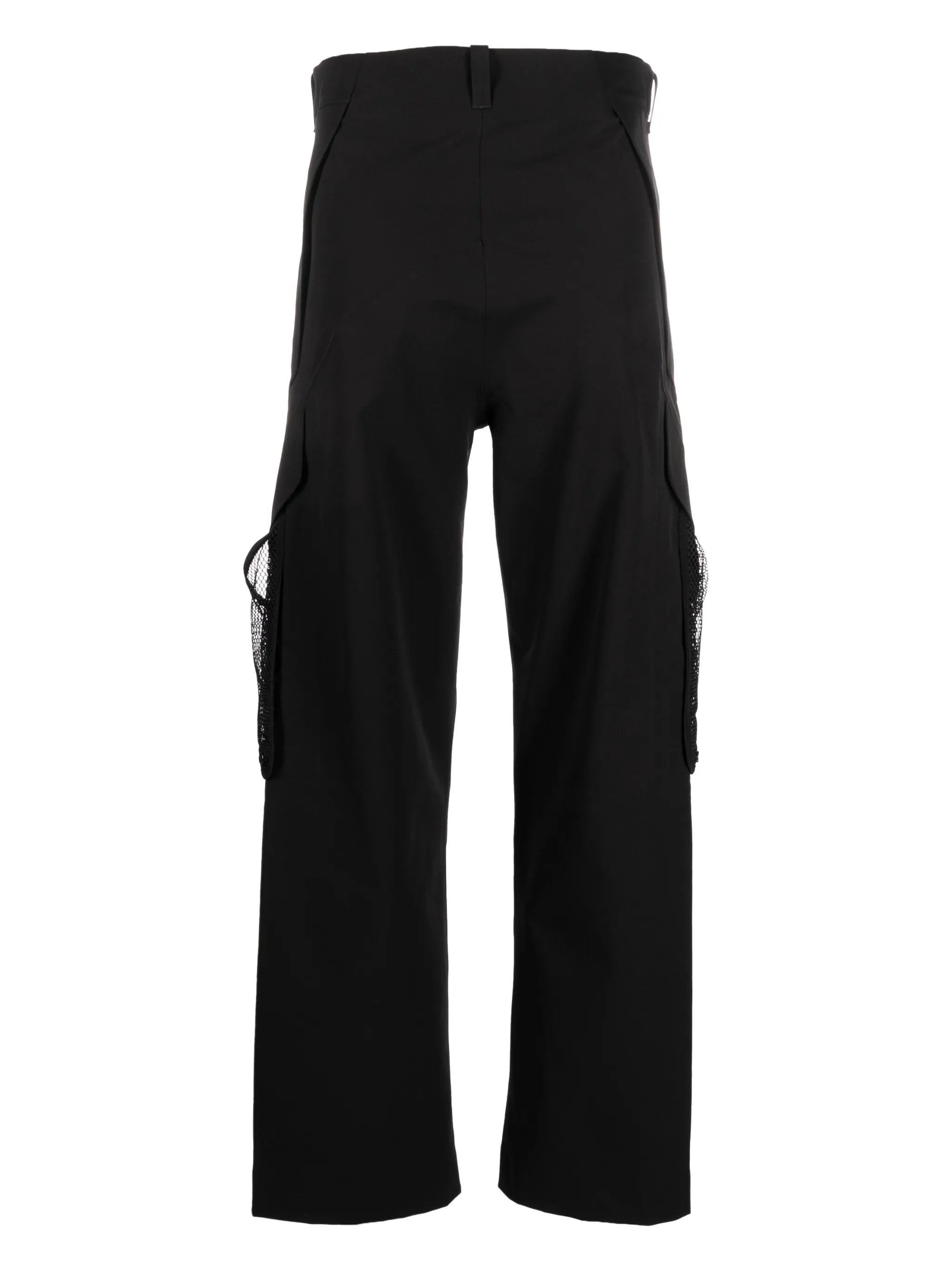 mesh-pockets straight-leg trousers