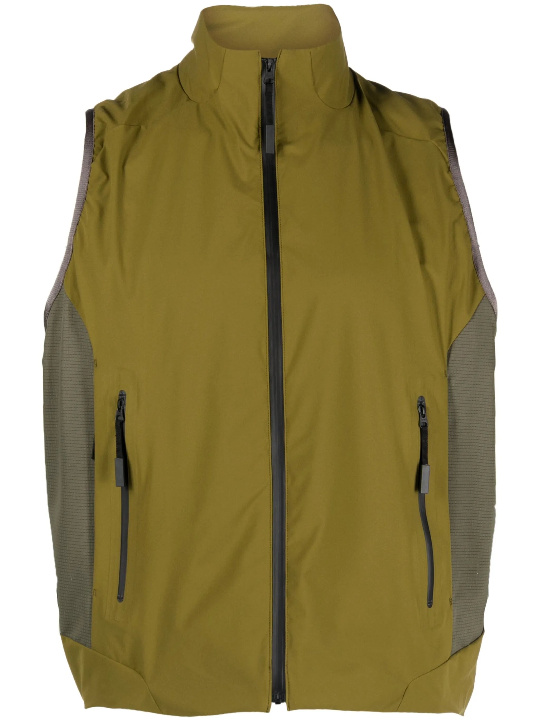 high-neck zip-up vest