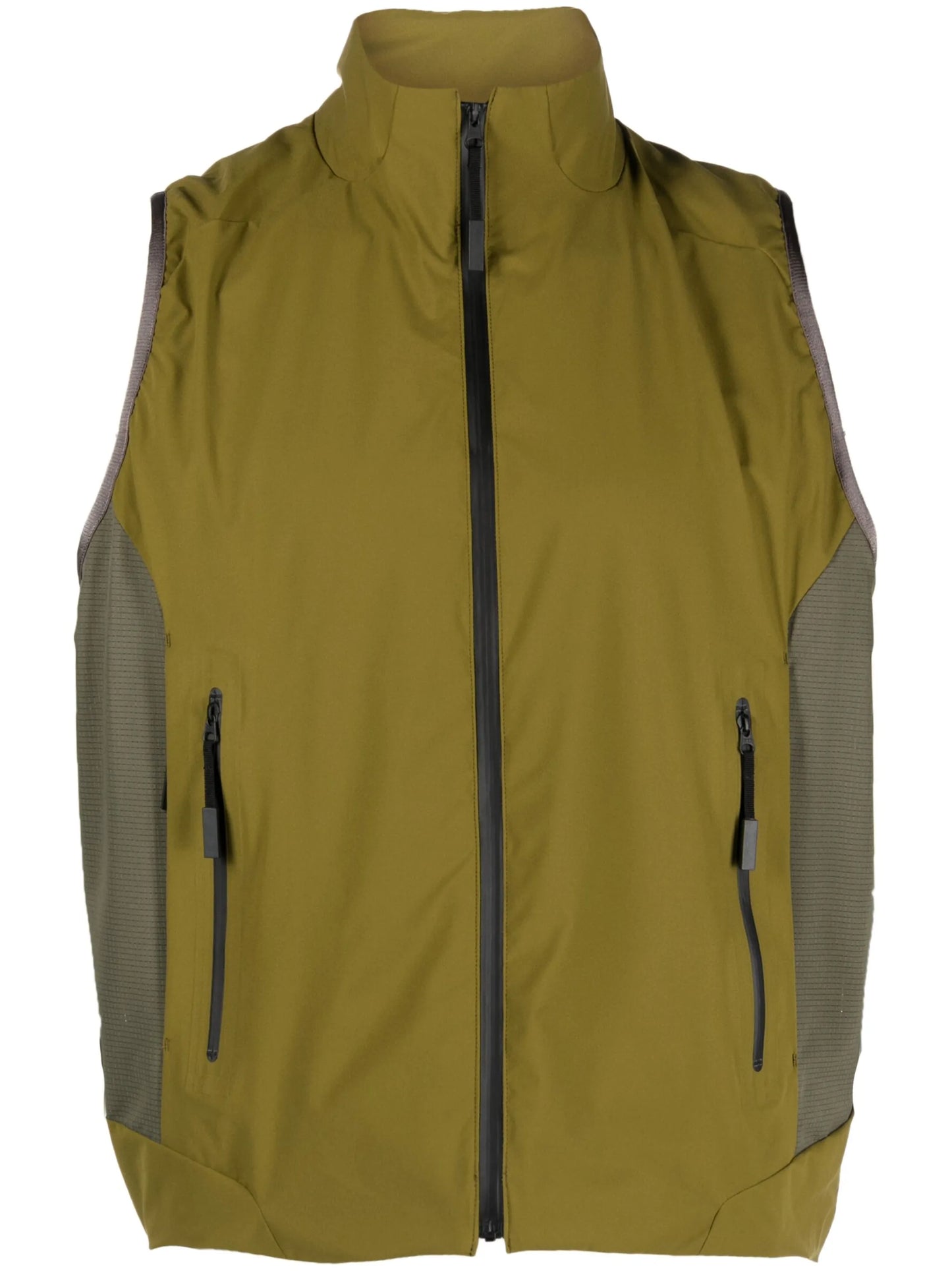 high-neck zip-up vest