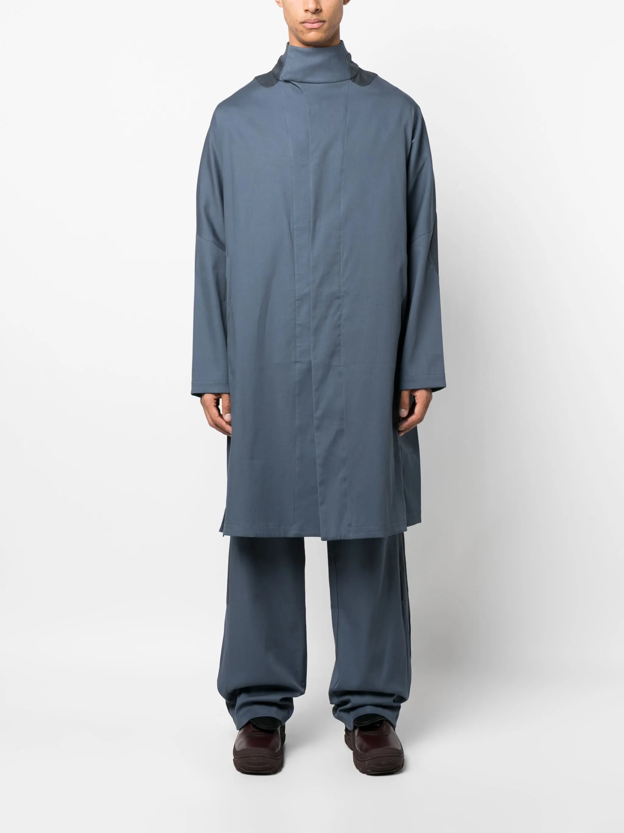 knee-length cotton trench coat