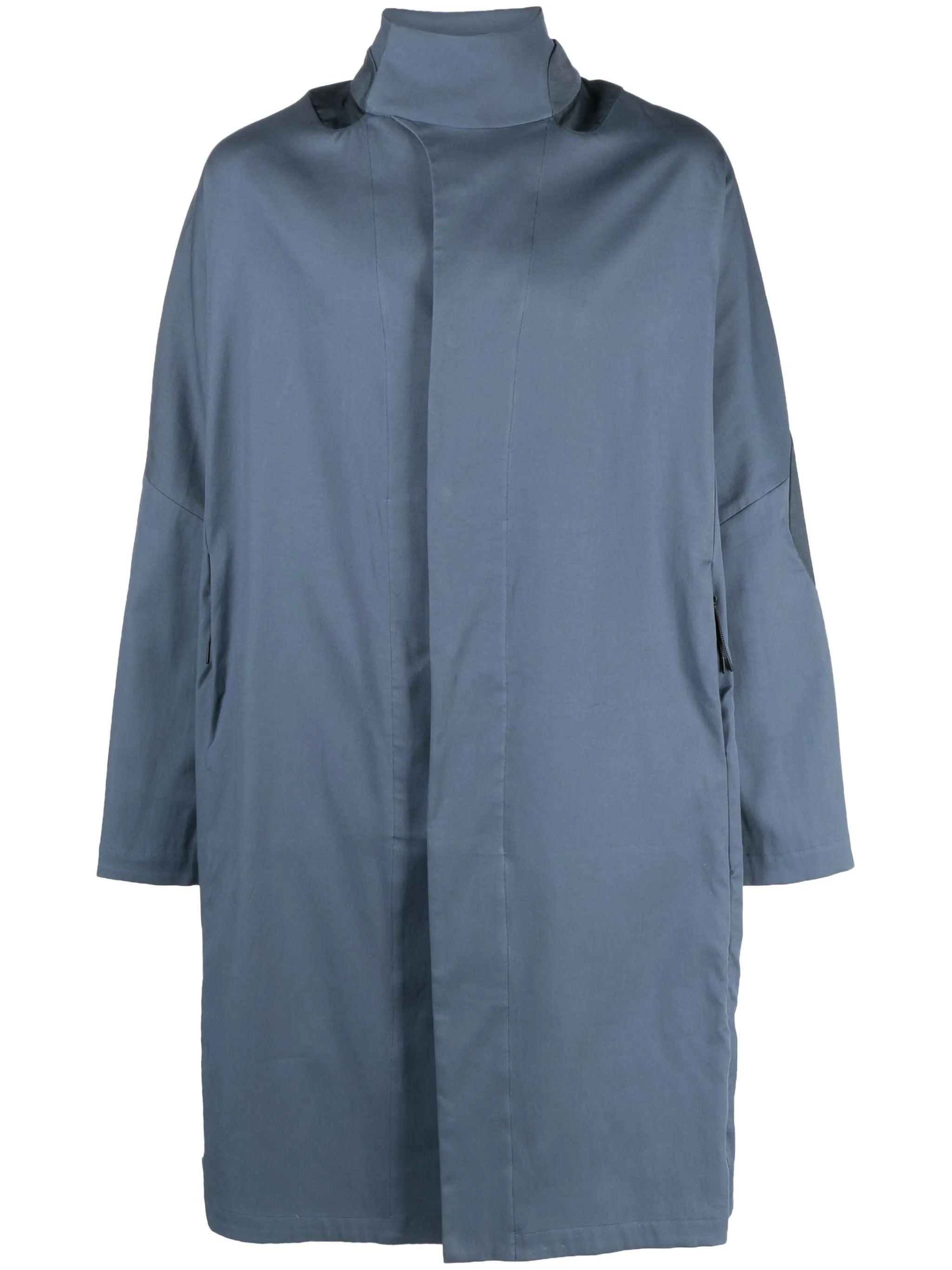 knee-length cotton trench coat