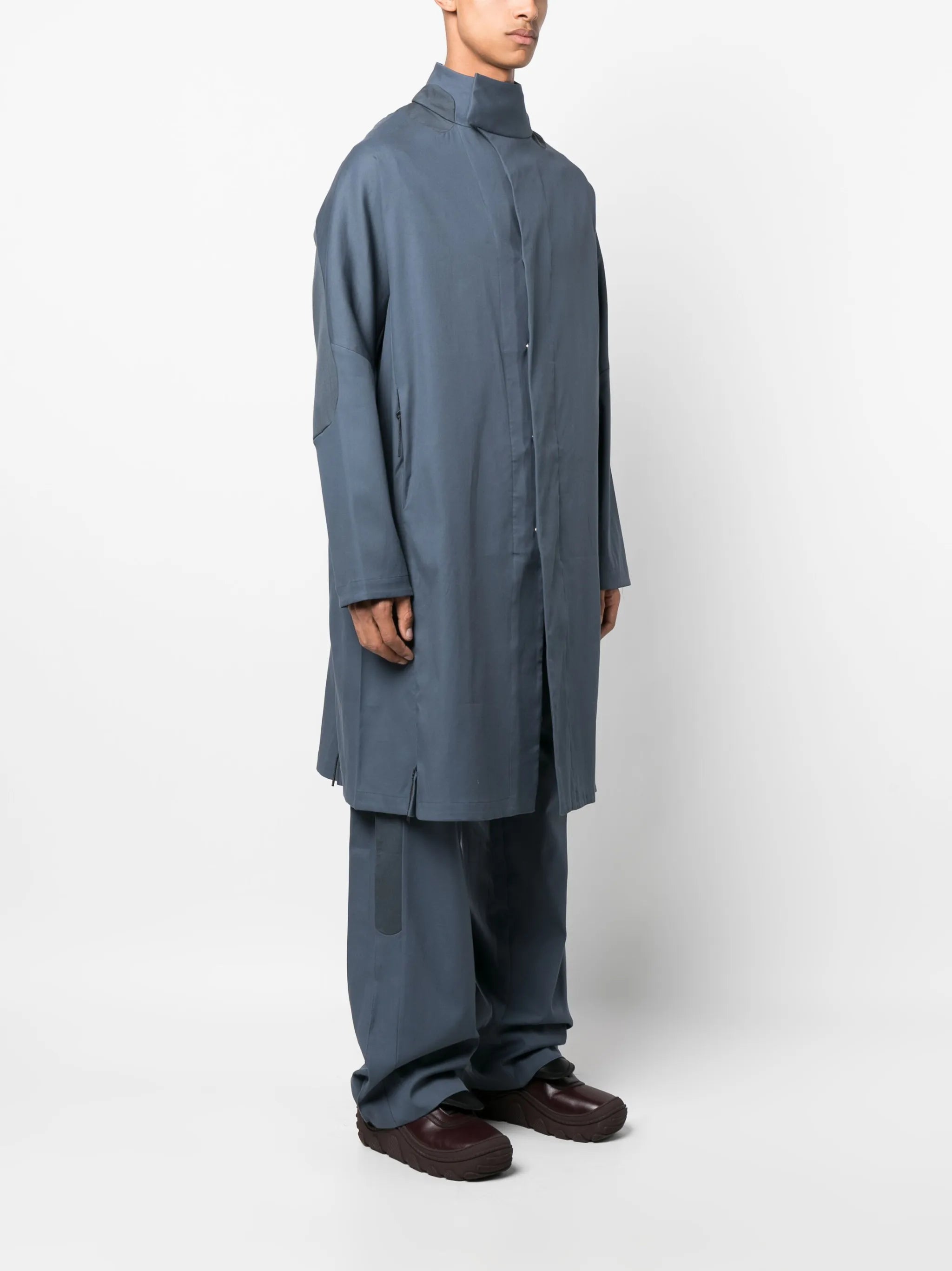knee-length cotton trench coat