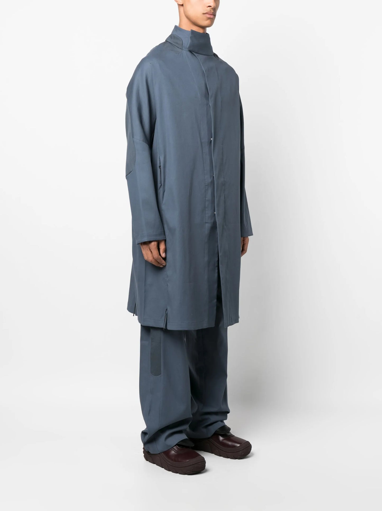knee-length cotton trench coat