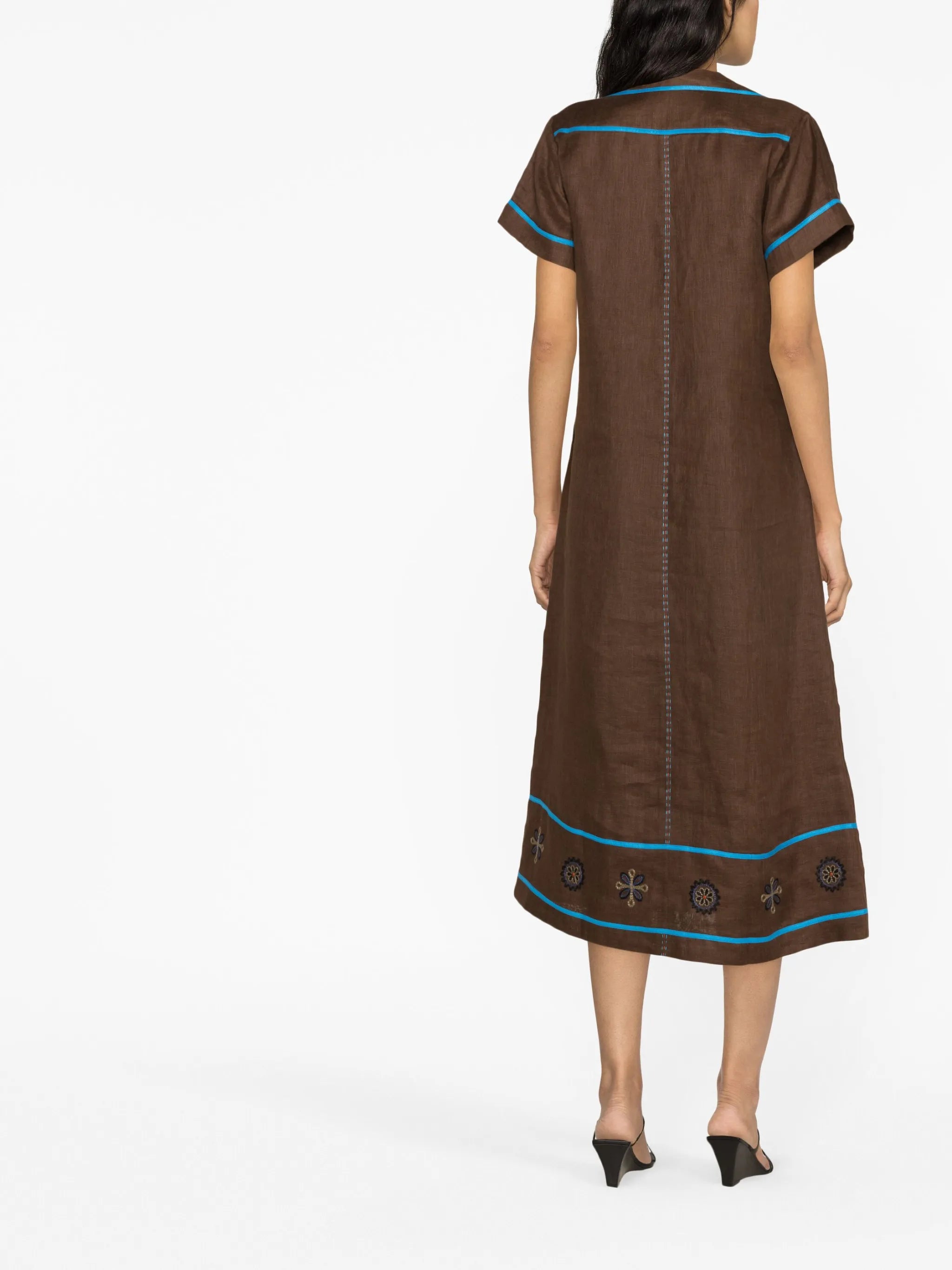 Misha embroidered midi dress