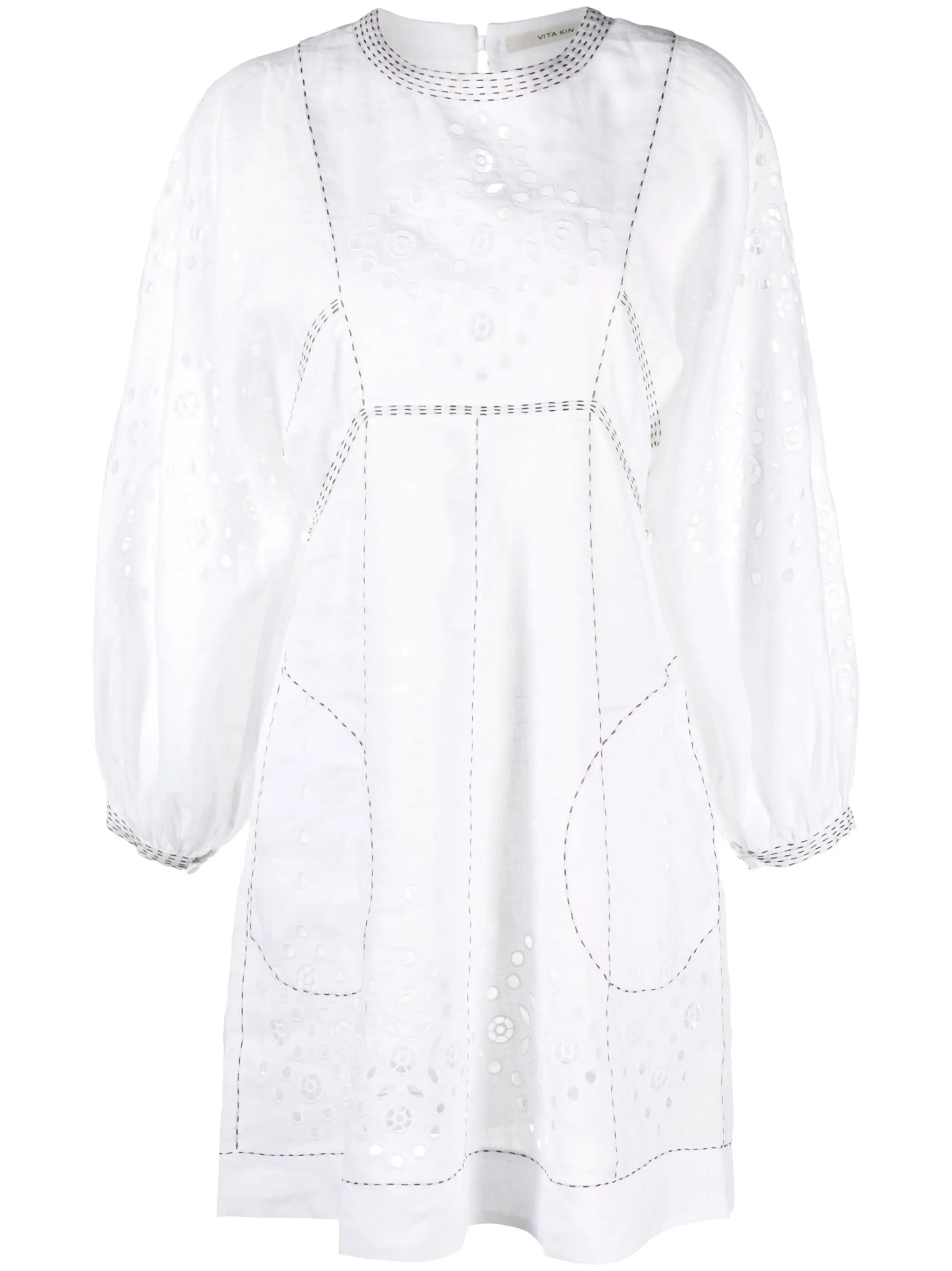 broderie-anglaise linen dress