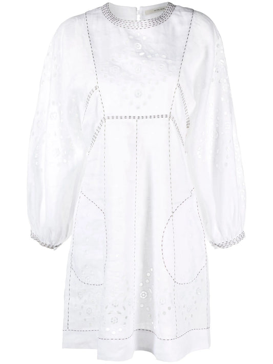 broderie-anglaise linen dress