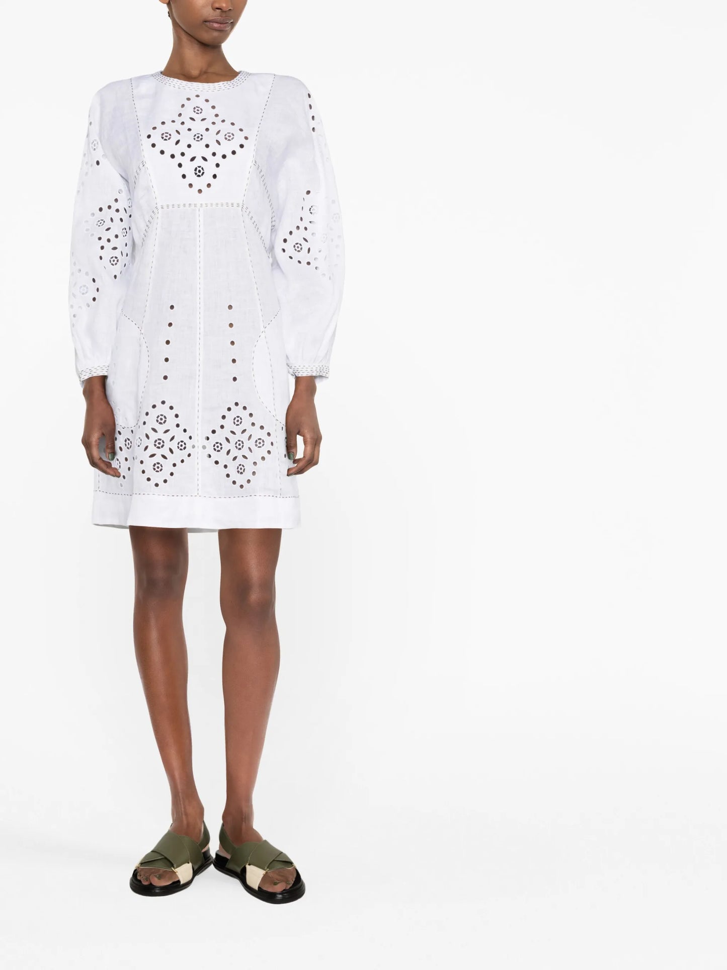 broderie-anglaise linen dress