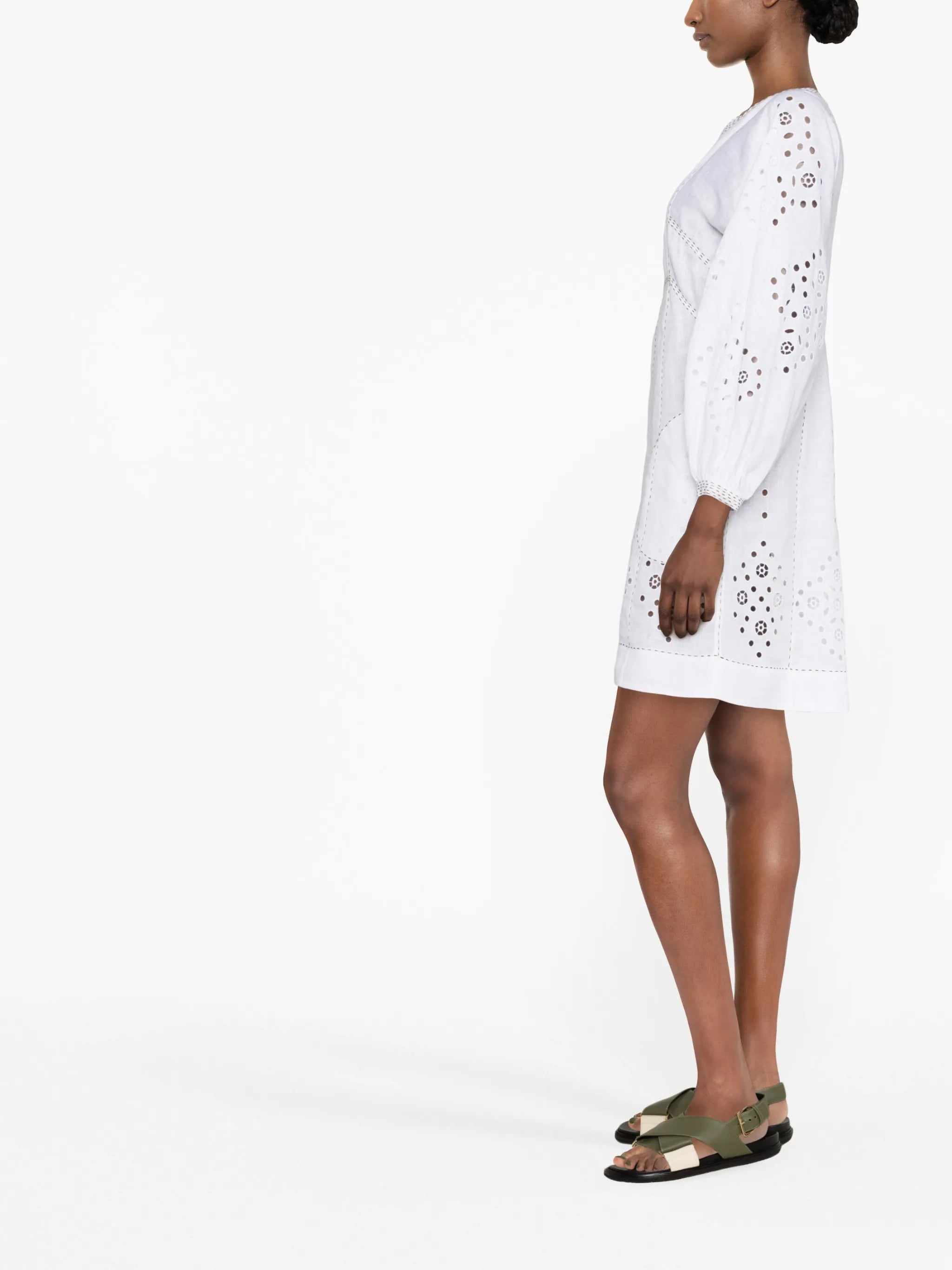 broderie-anglaise linen dress