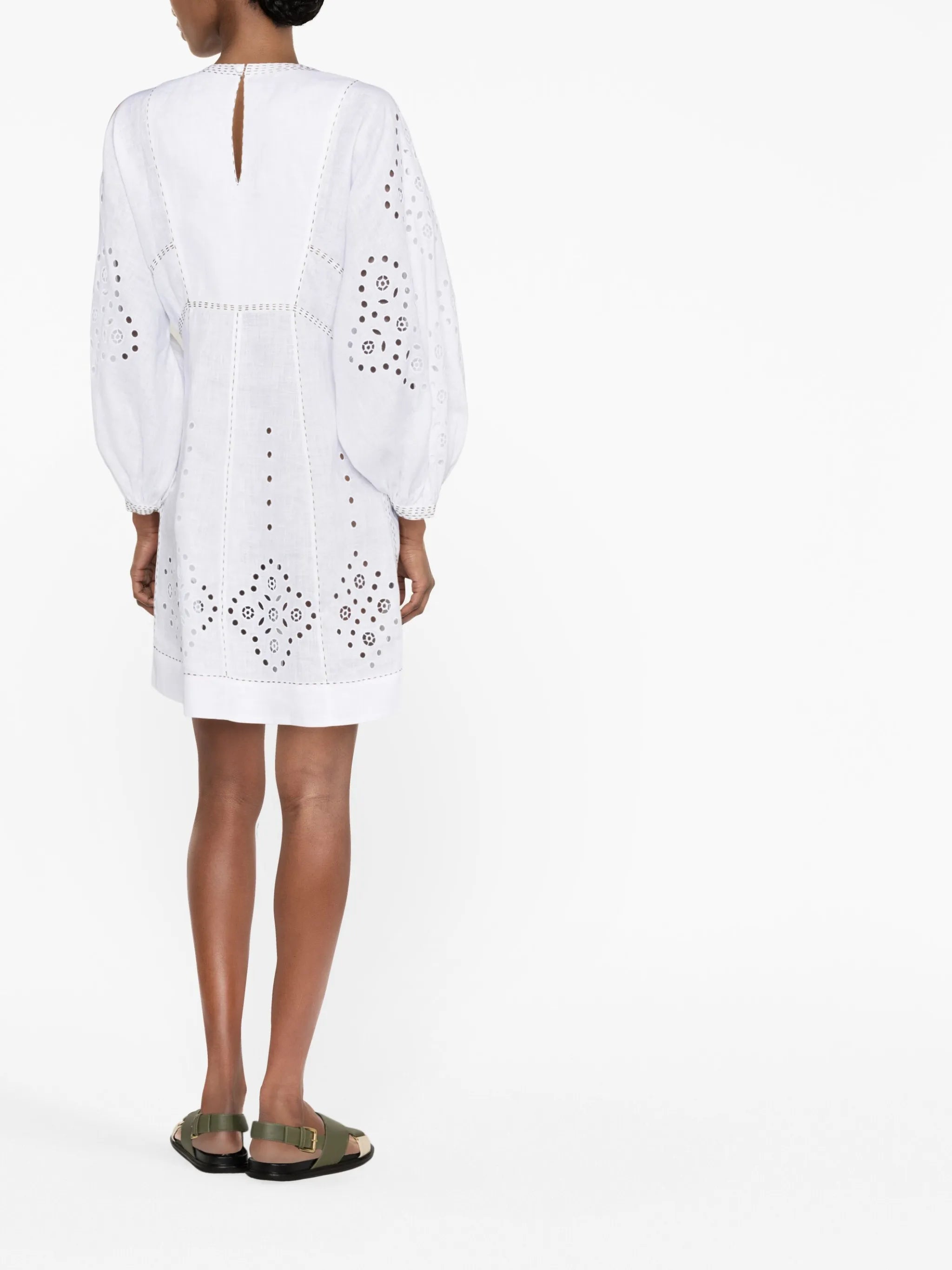 broderie-anglaise linen dress