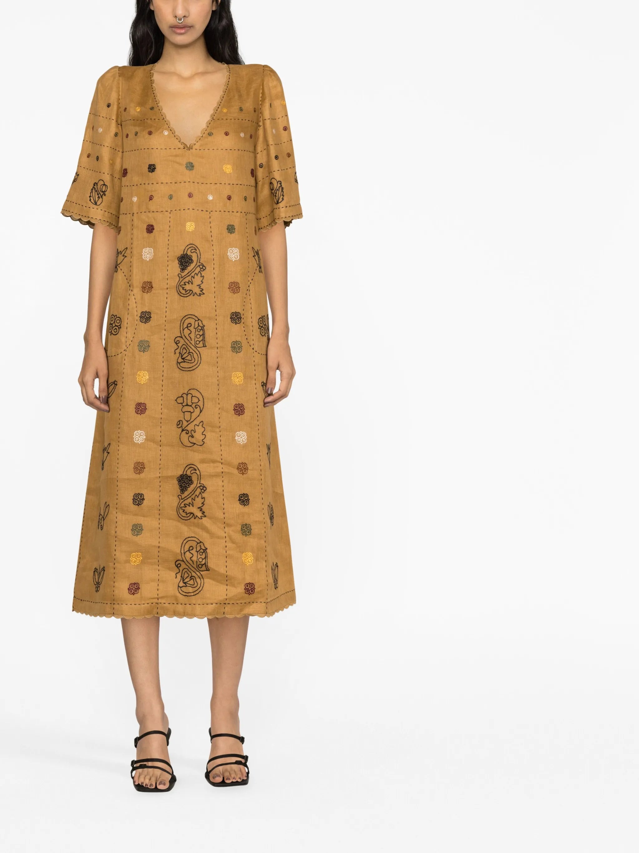 Debbie embroidered midi dress