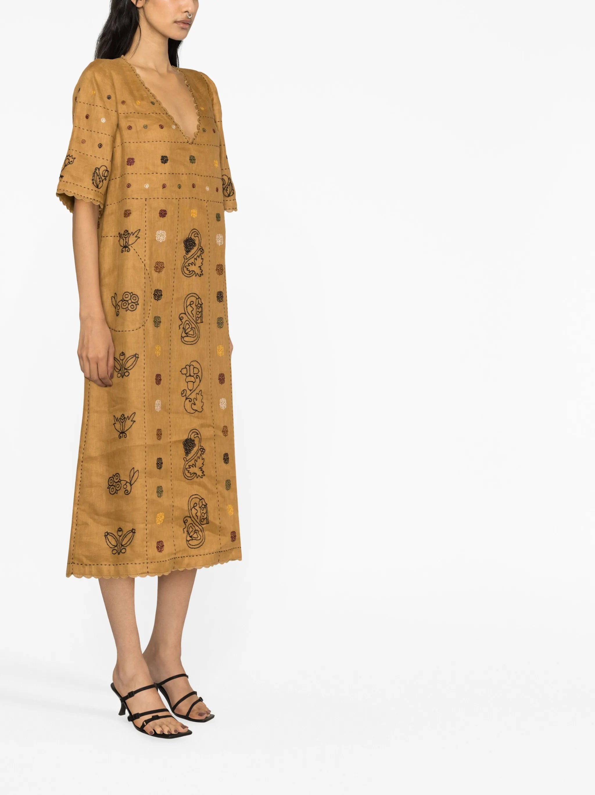 Debbie embroidered midi dress