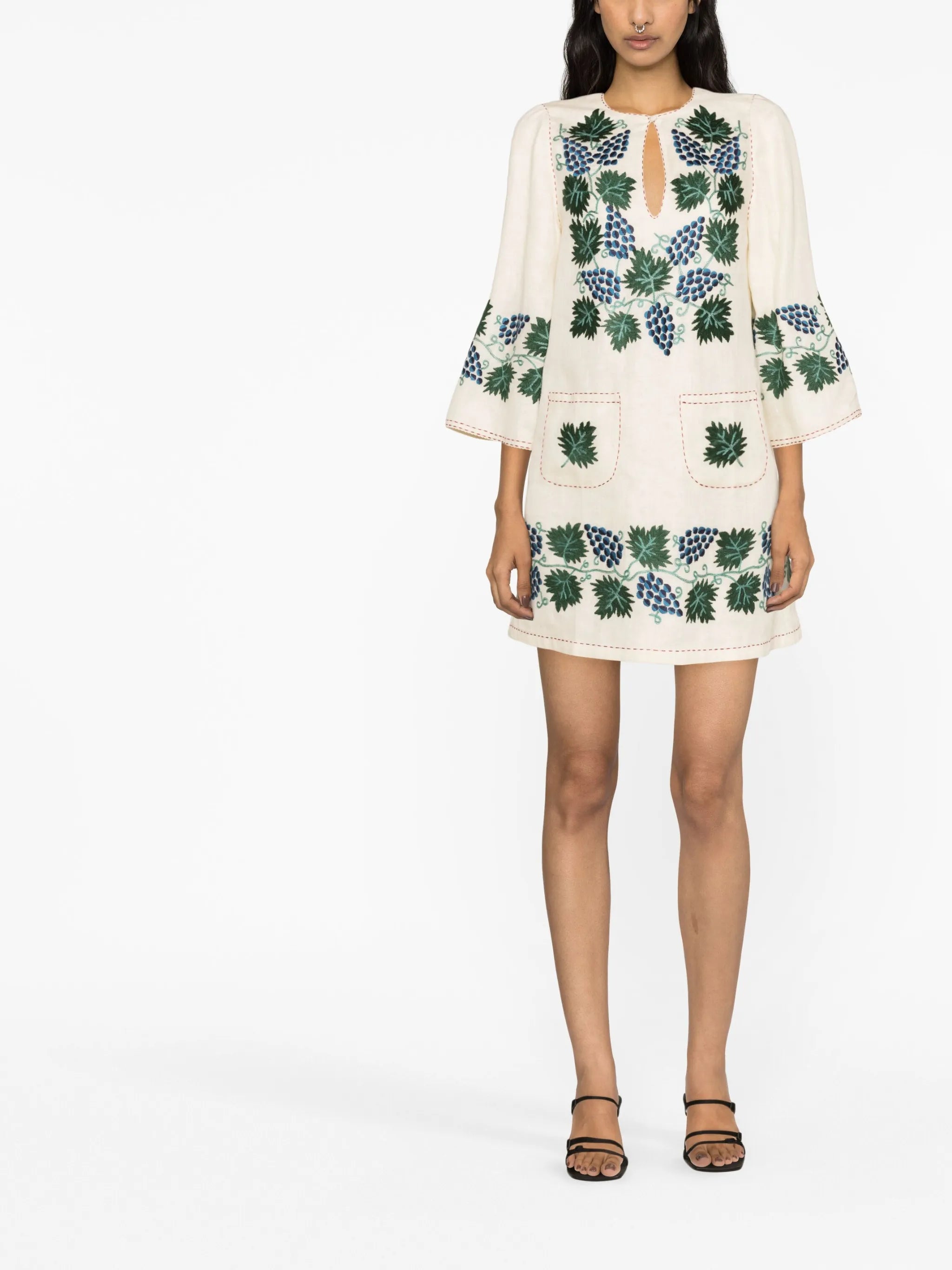 Tavria embroidered linen minidress