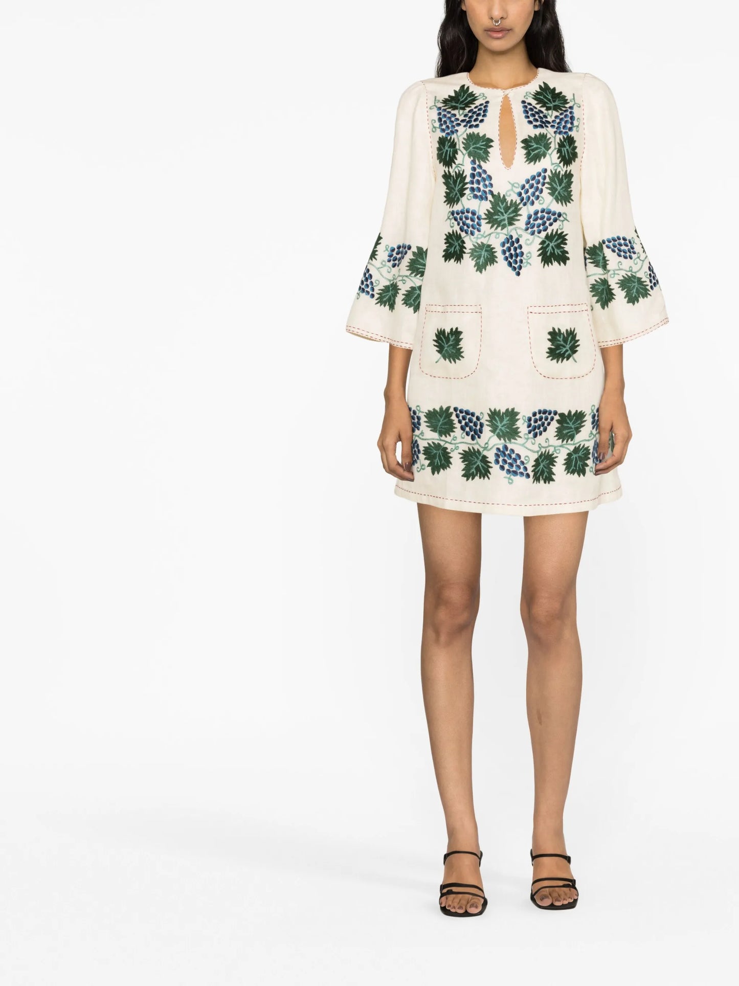 Tavria embroidered linen minidress