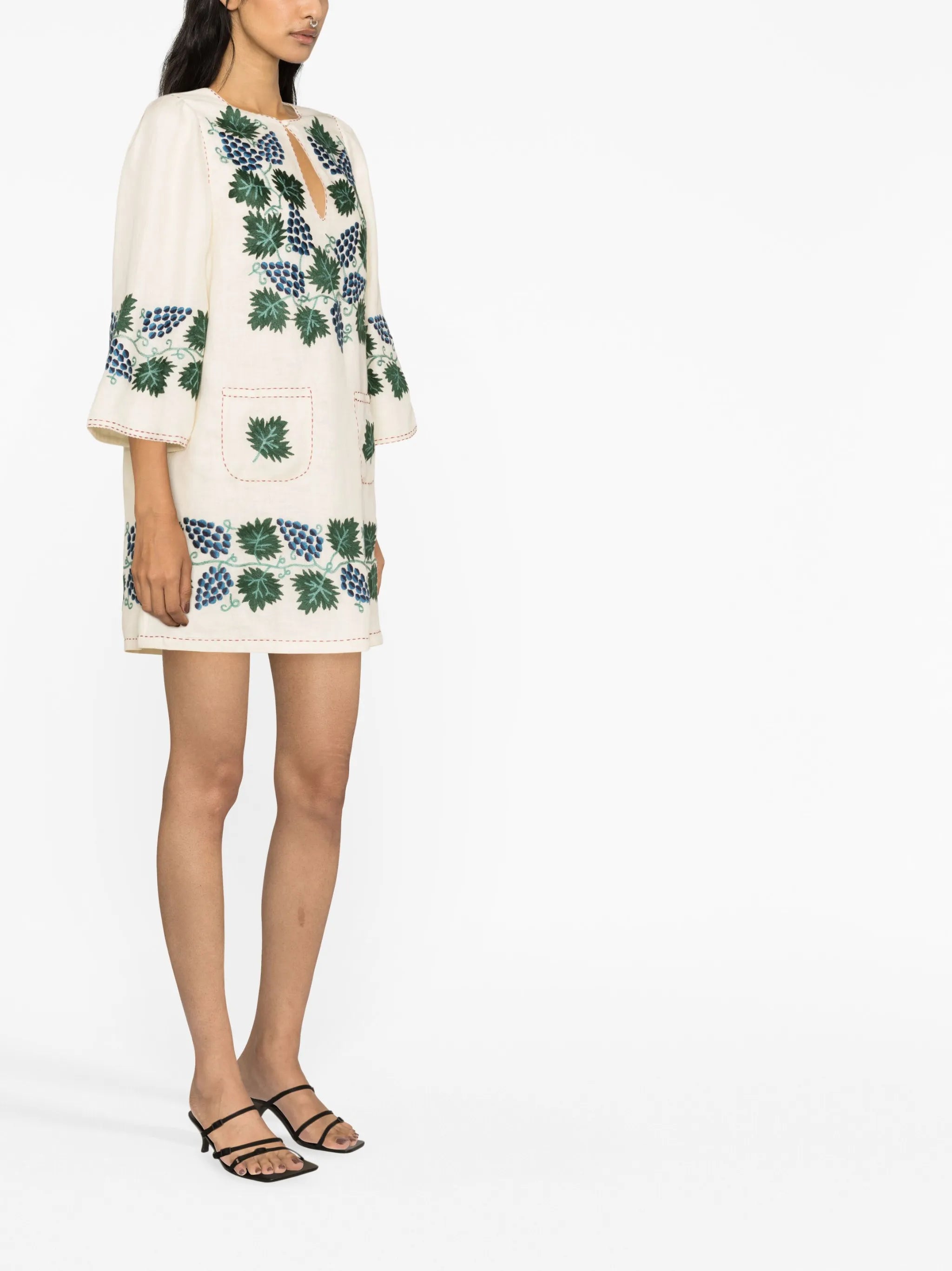 Tavria embroidered linen minidress