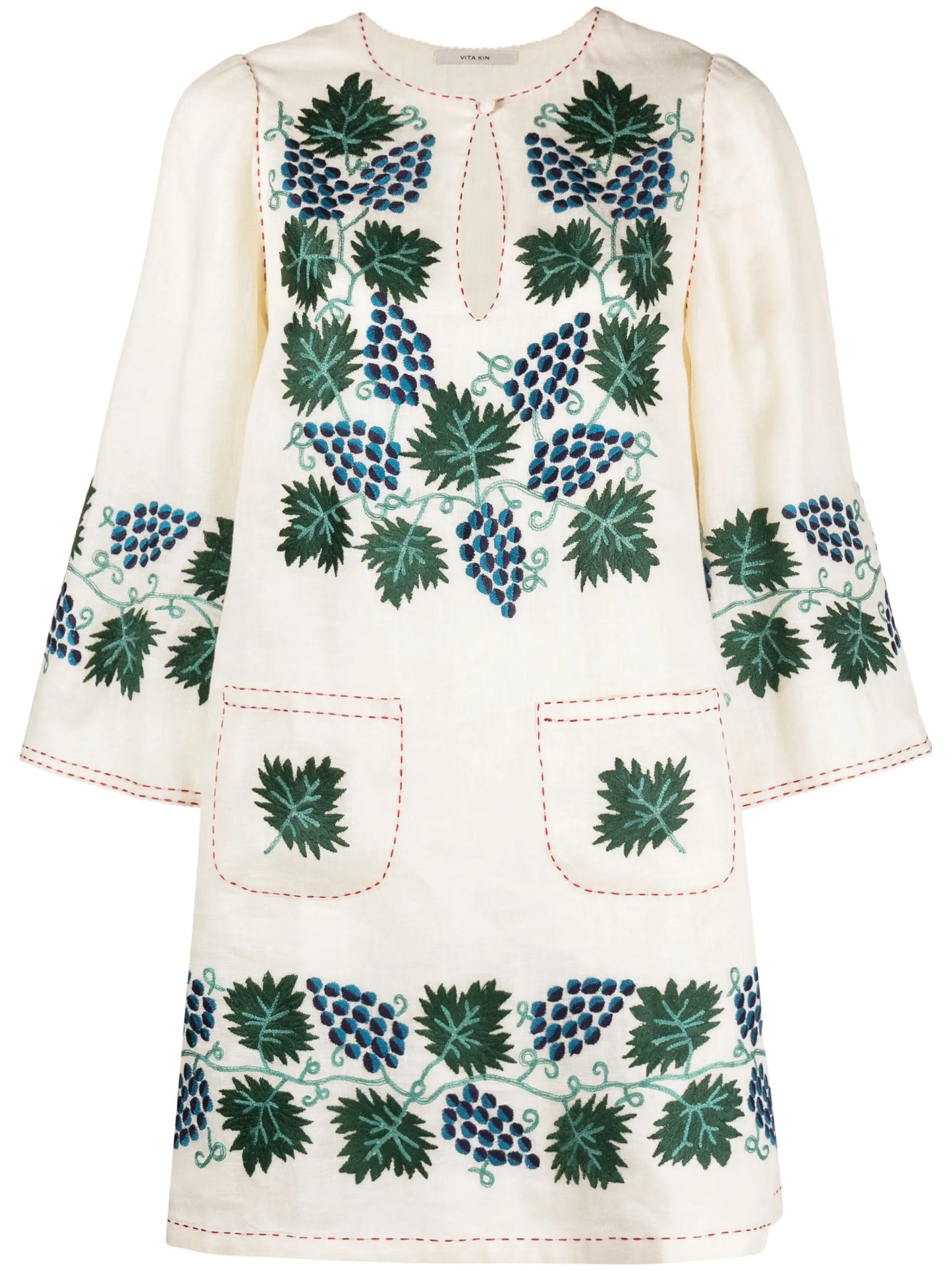Tavria embroidered linen minidress