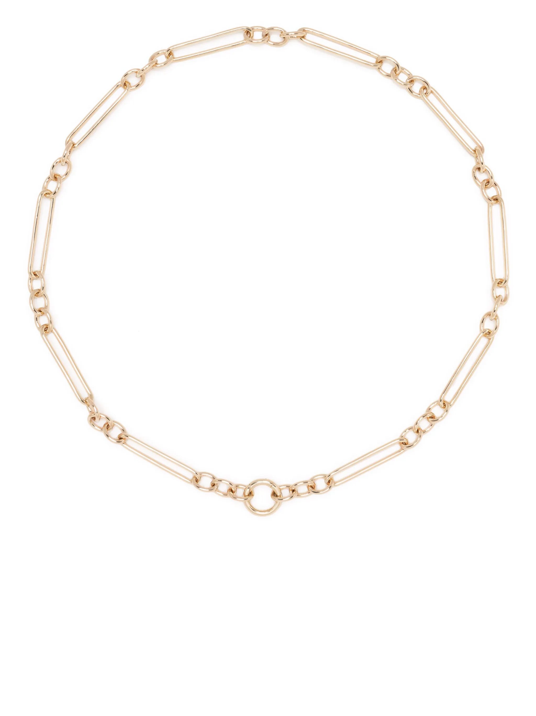 14kt yellow gold Trombone chain necklace