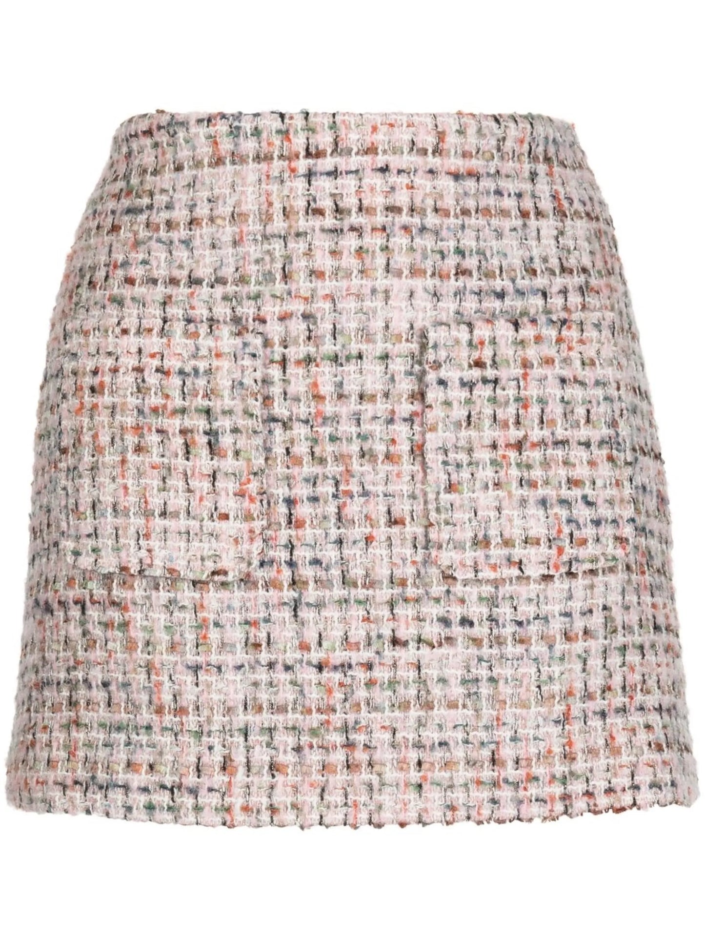 high-waisted tweed miniskirt