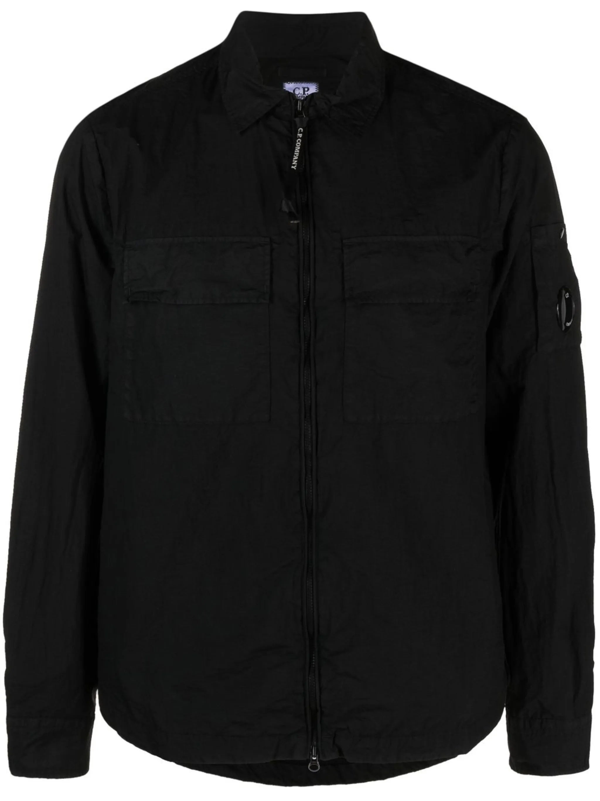 logo-plaque shirt jacket