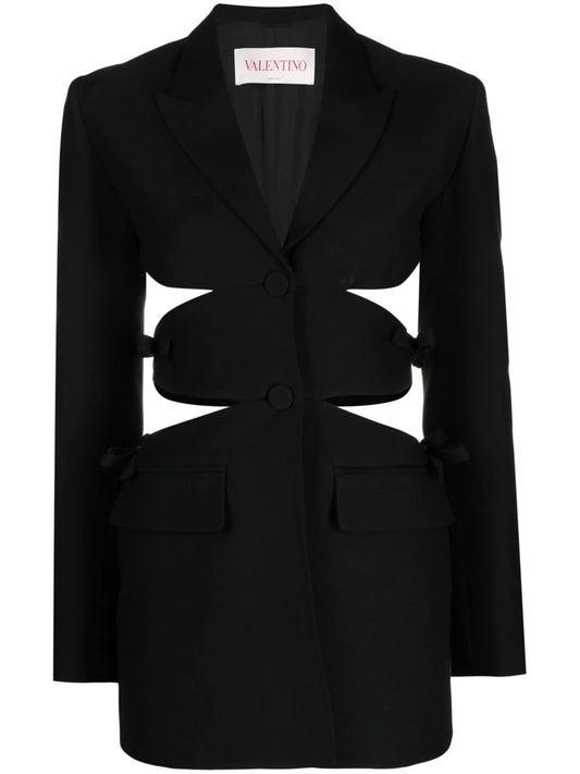 cut-out single-breasted blazer