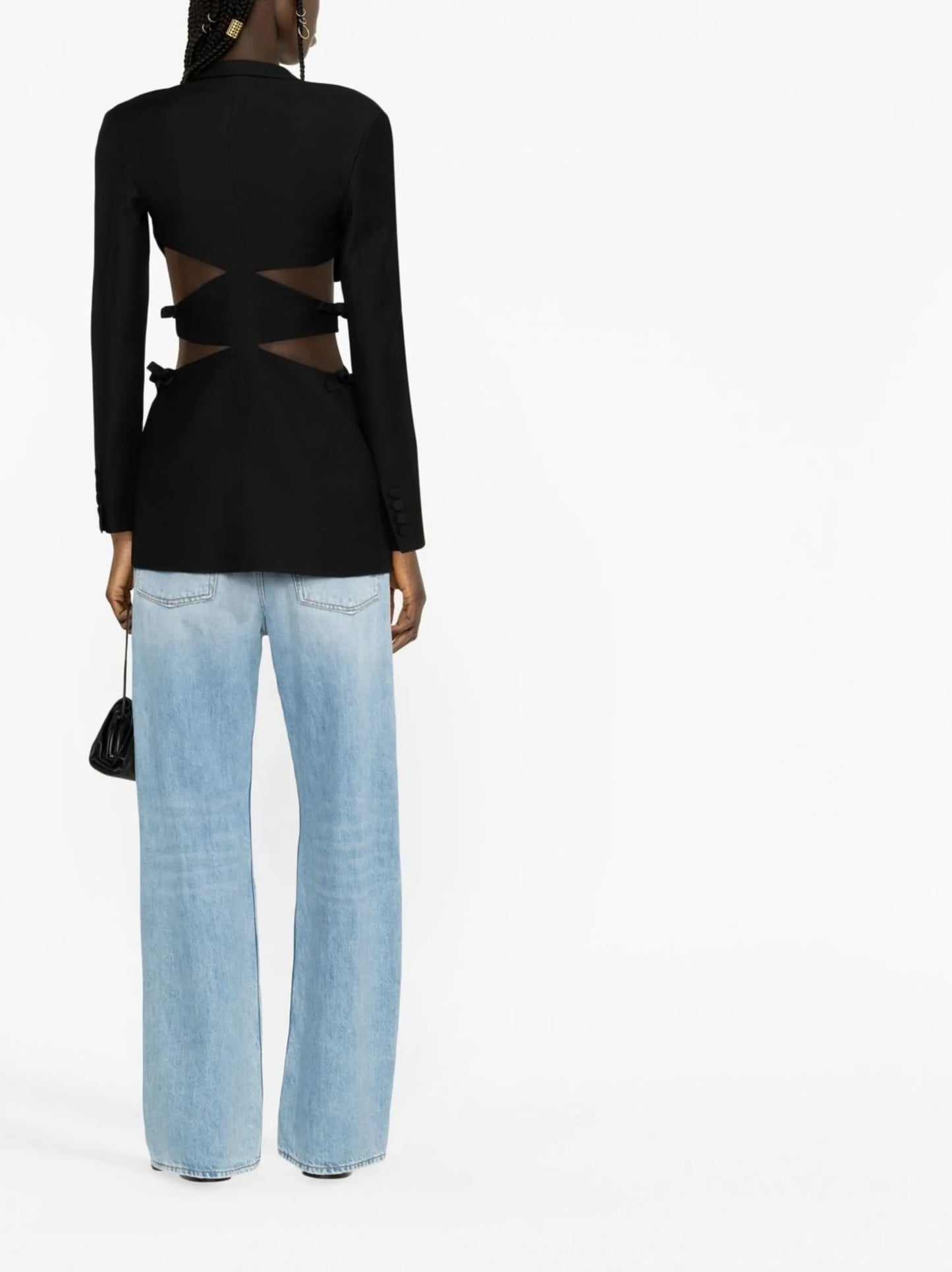 cut-out single-breasted blazer