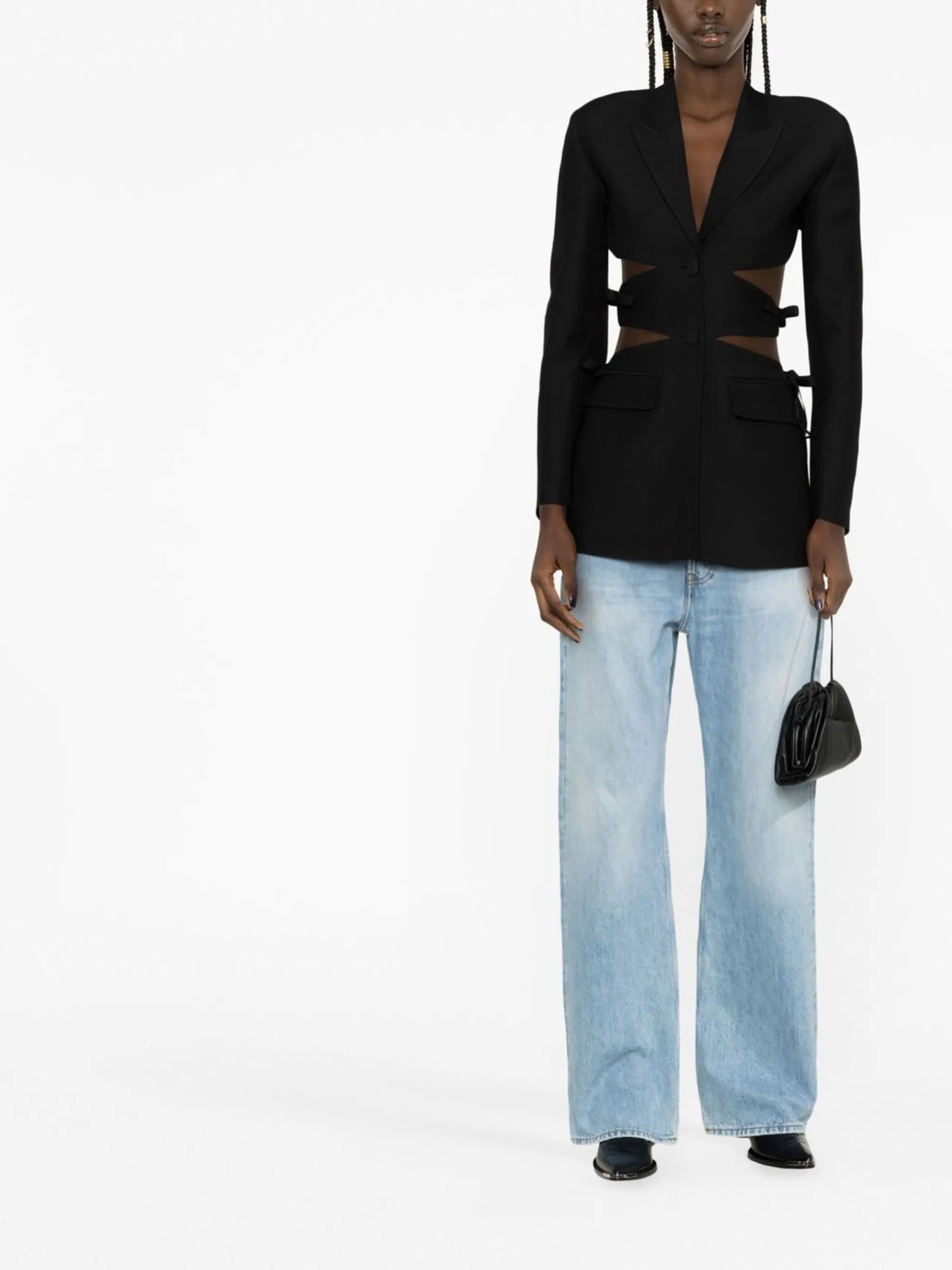 cut-out single-breasted blazer