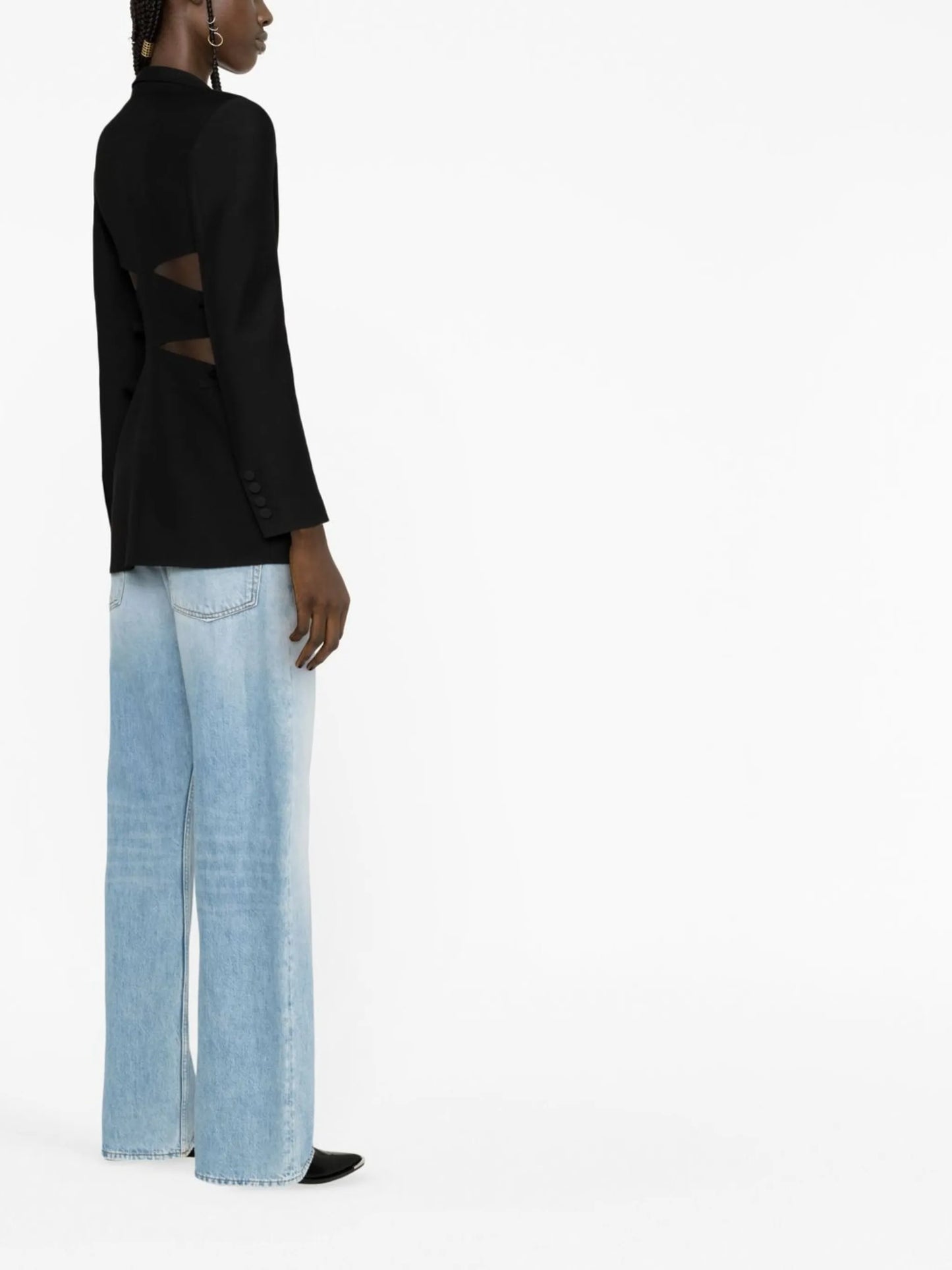 cut-out single-breasted blazer