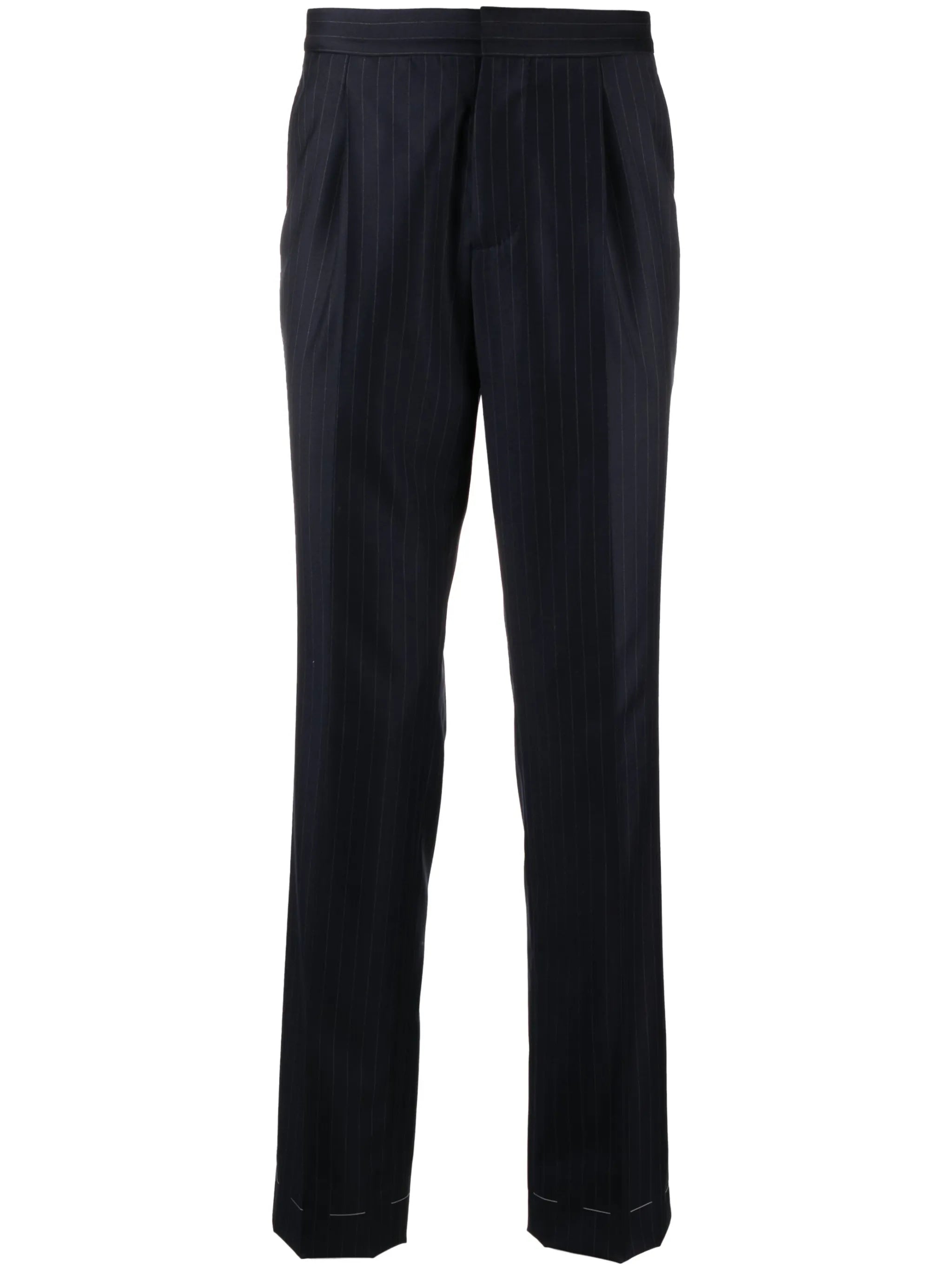 tailored cropped striped trousers