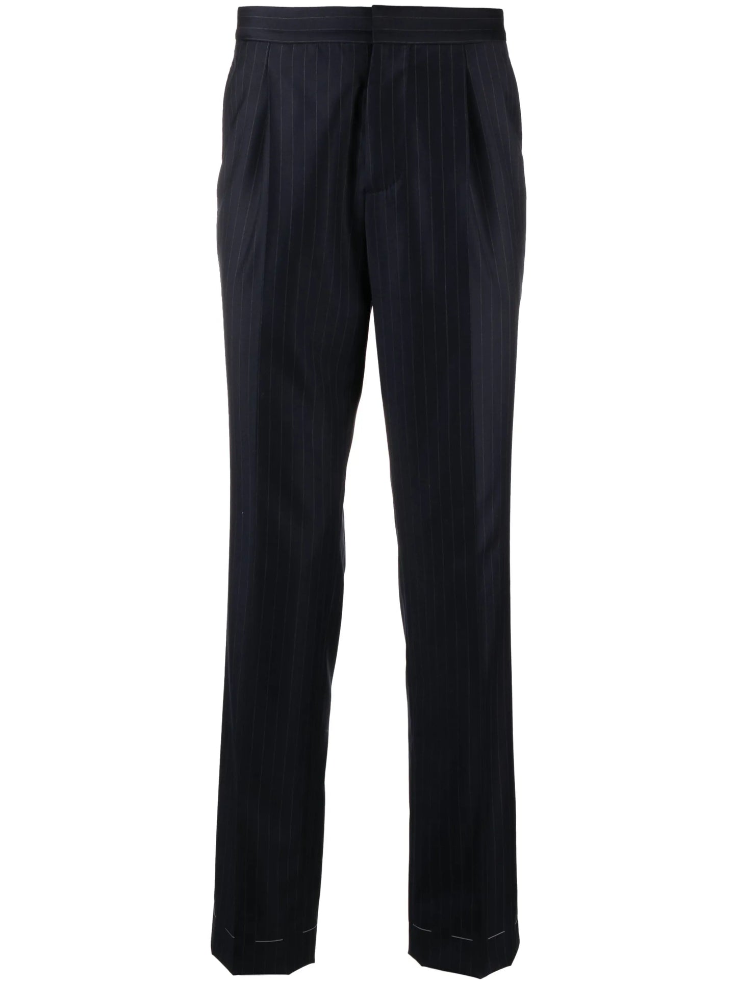 tailored cropped striped trousers