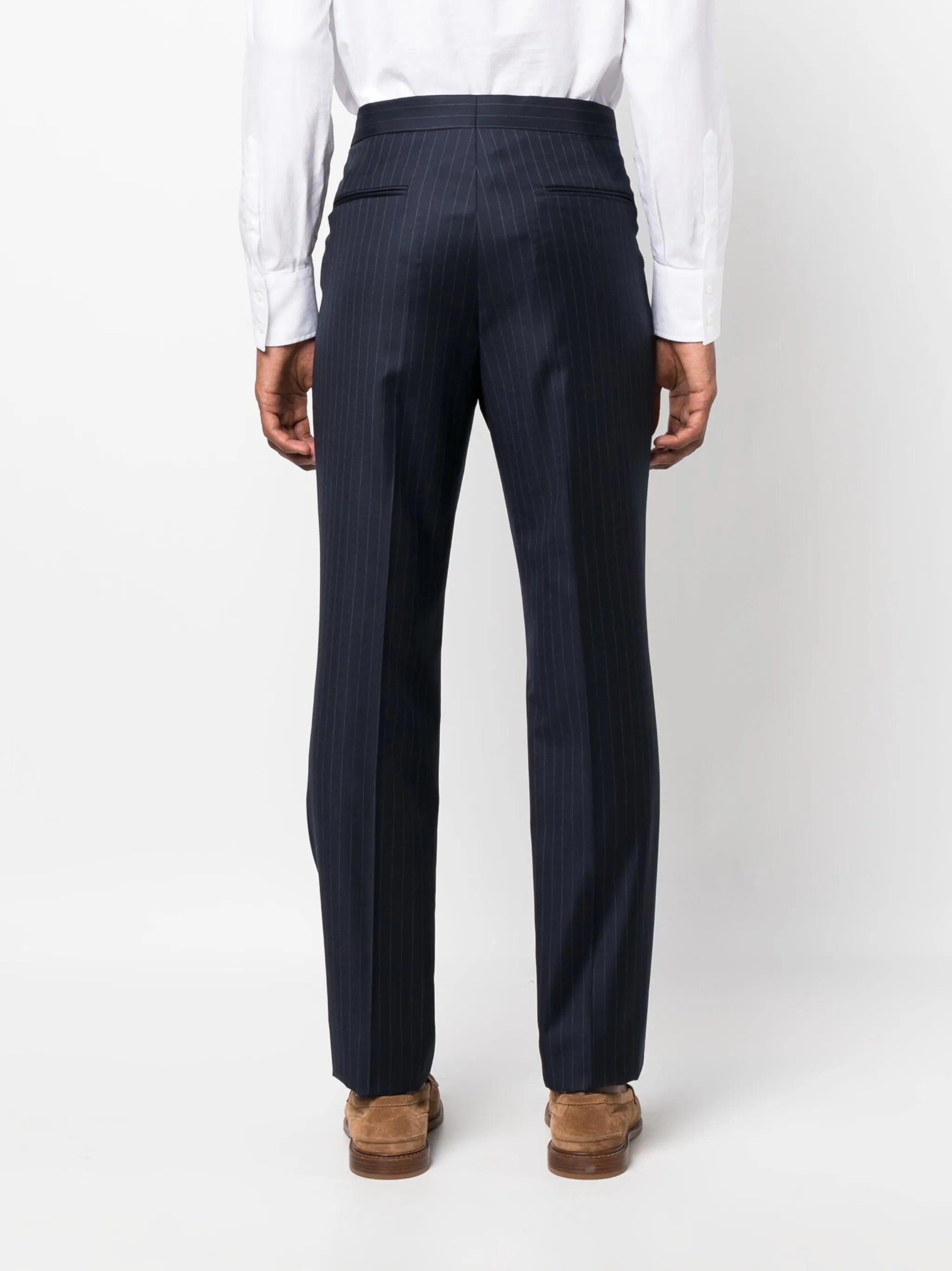 tailored cropped striped trousers