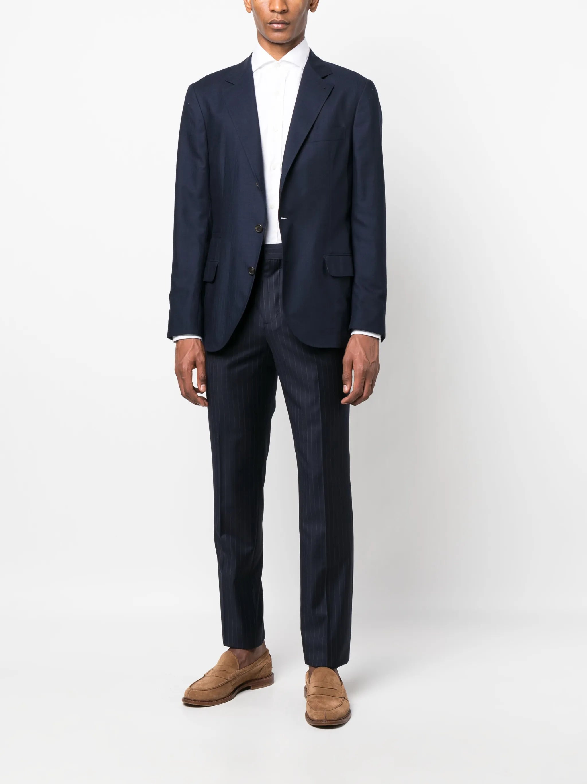 tailored cropped striped trousers
