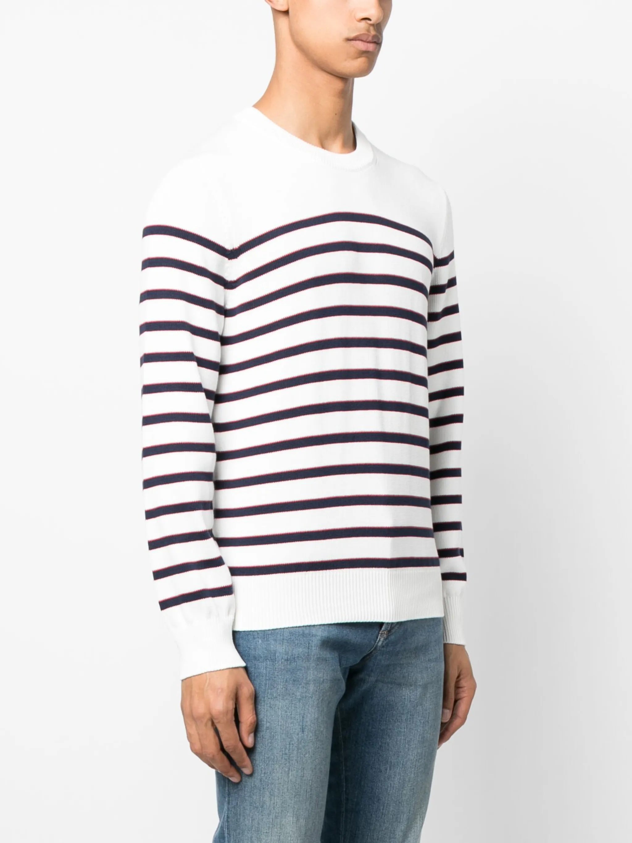 horizontal-stripe long-sleeve jumper