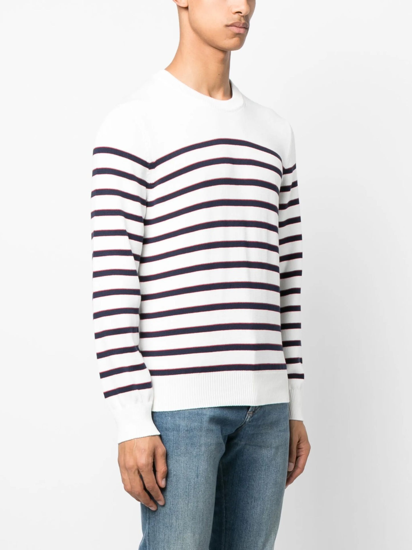 horizontal-stripe long-sleeve jumper