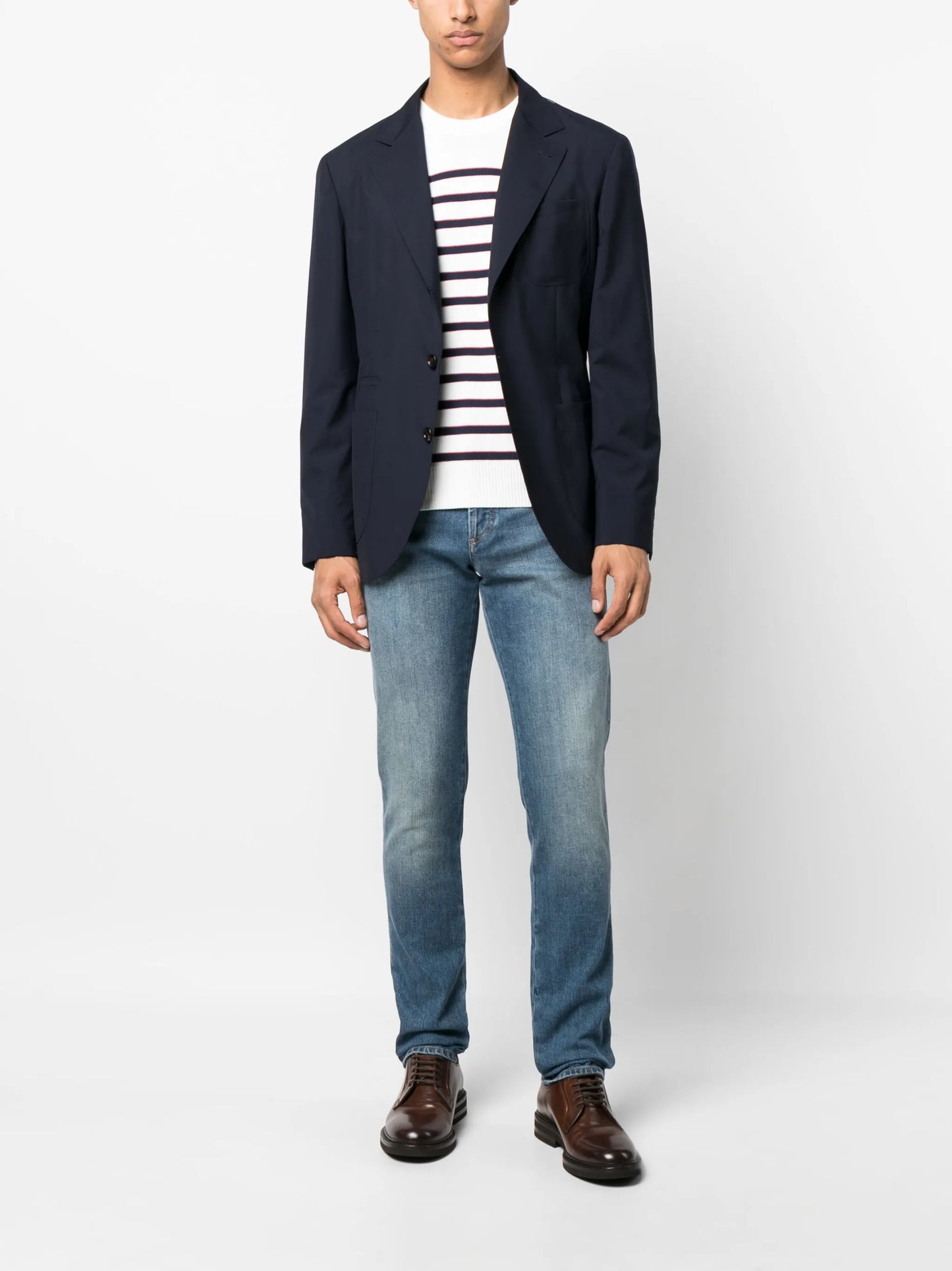 horizontal-stripe long-sleeve jumper