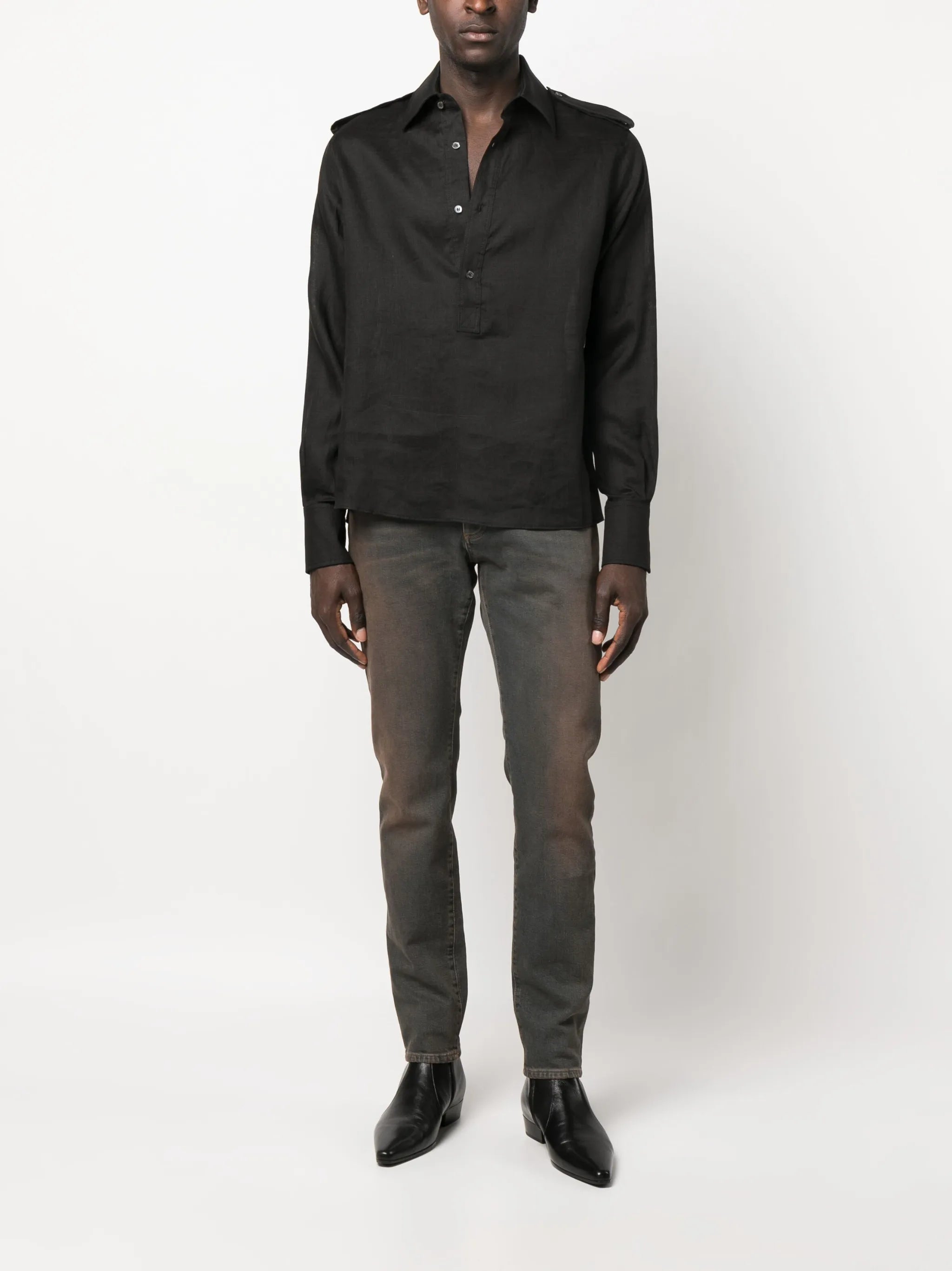 button-up linen shirt