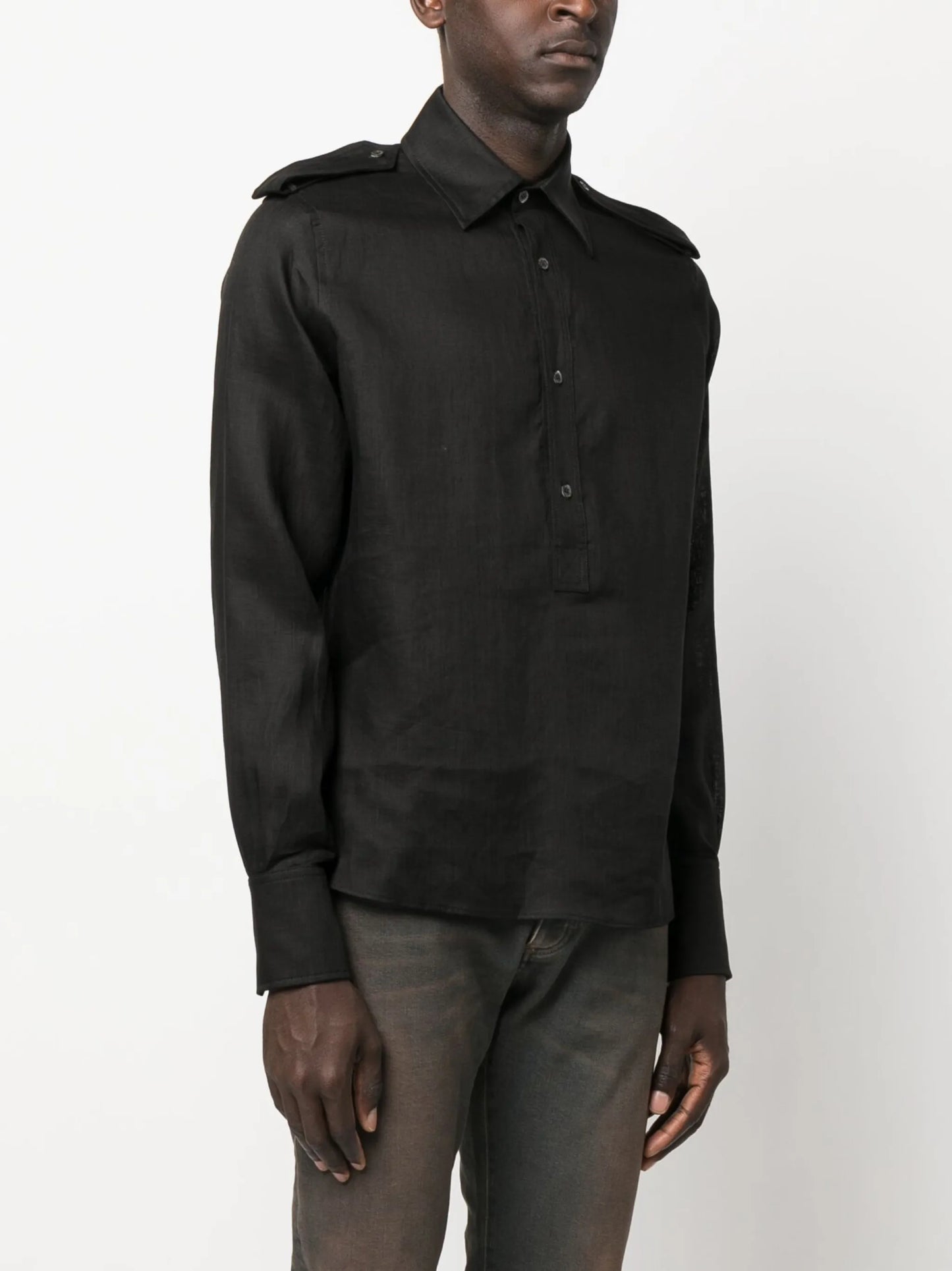 button-up linen shirt