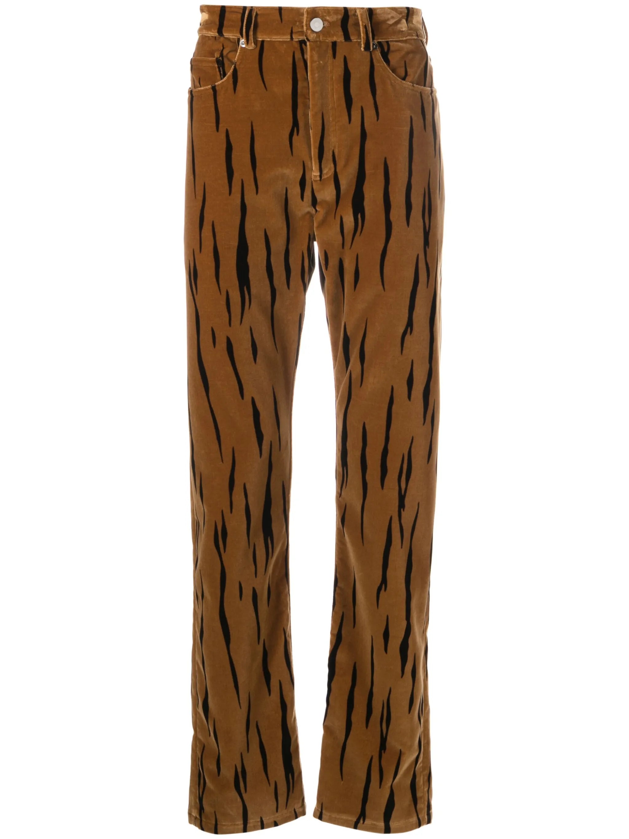 tiger-print velvet trousers