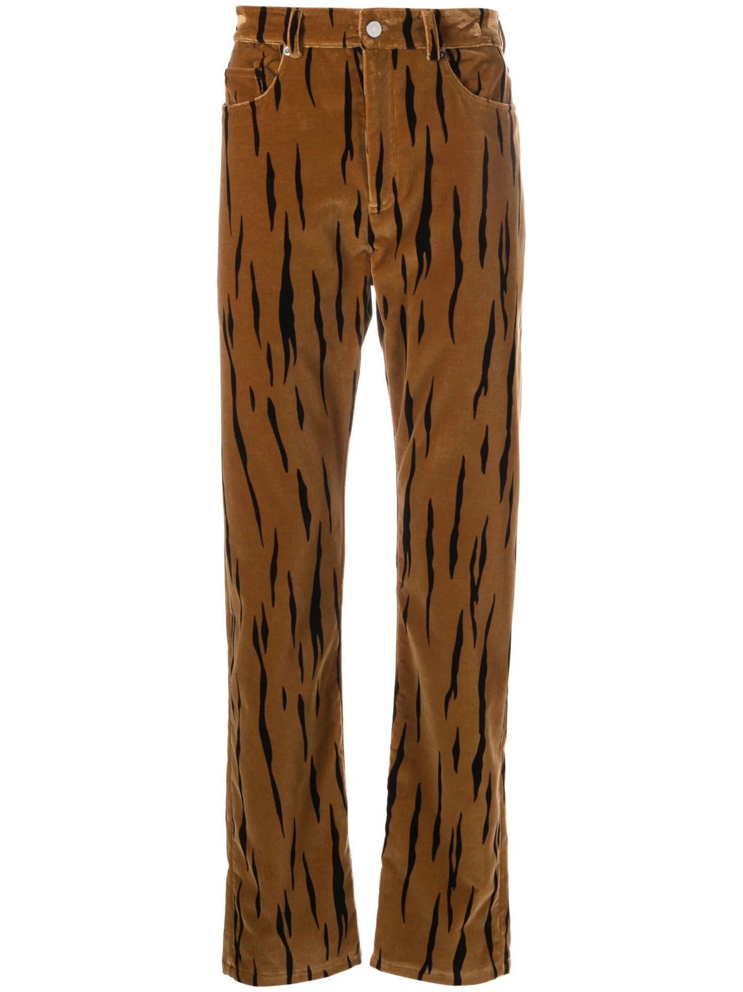 tiger-print velvet trousers