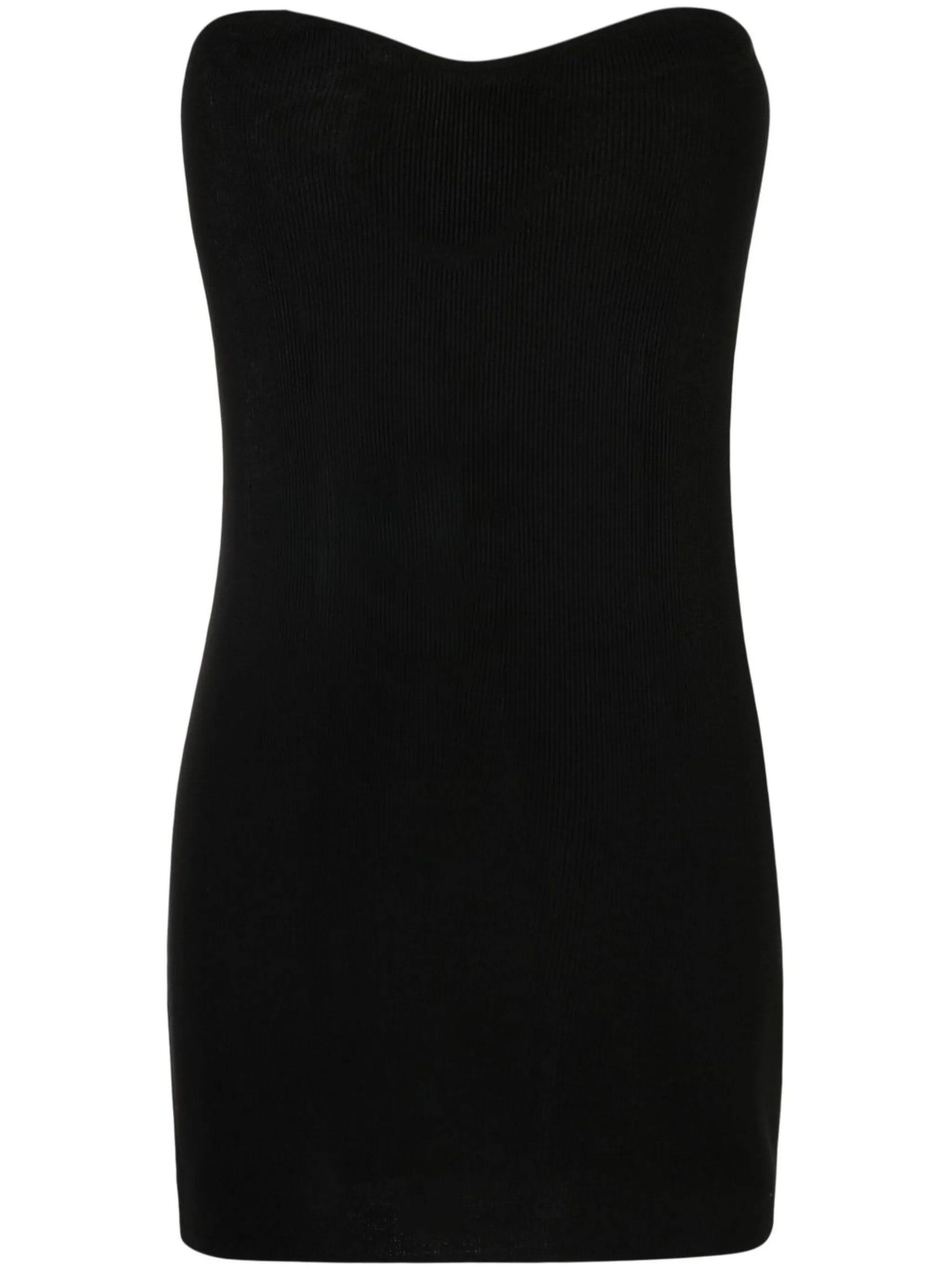 knitted strapless mini dress