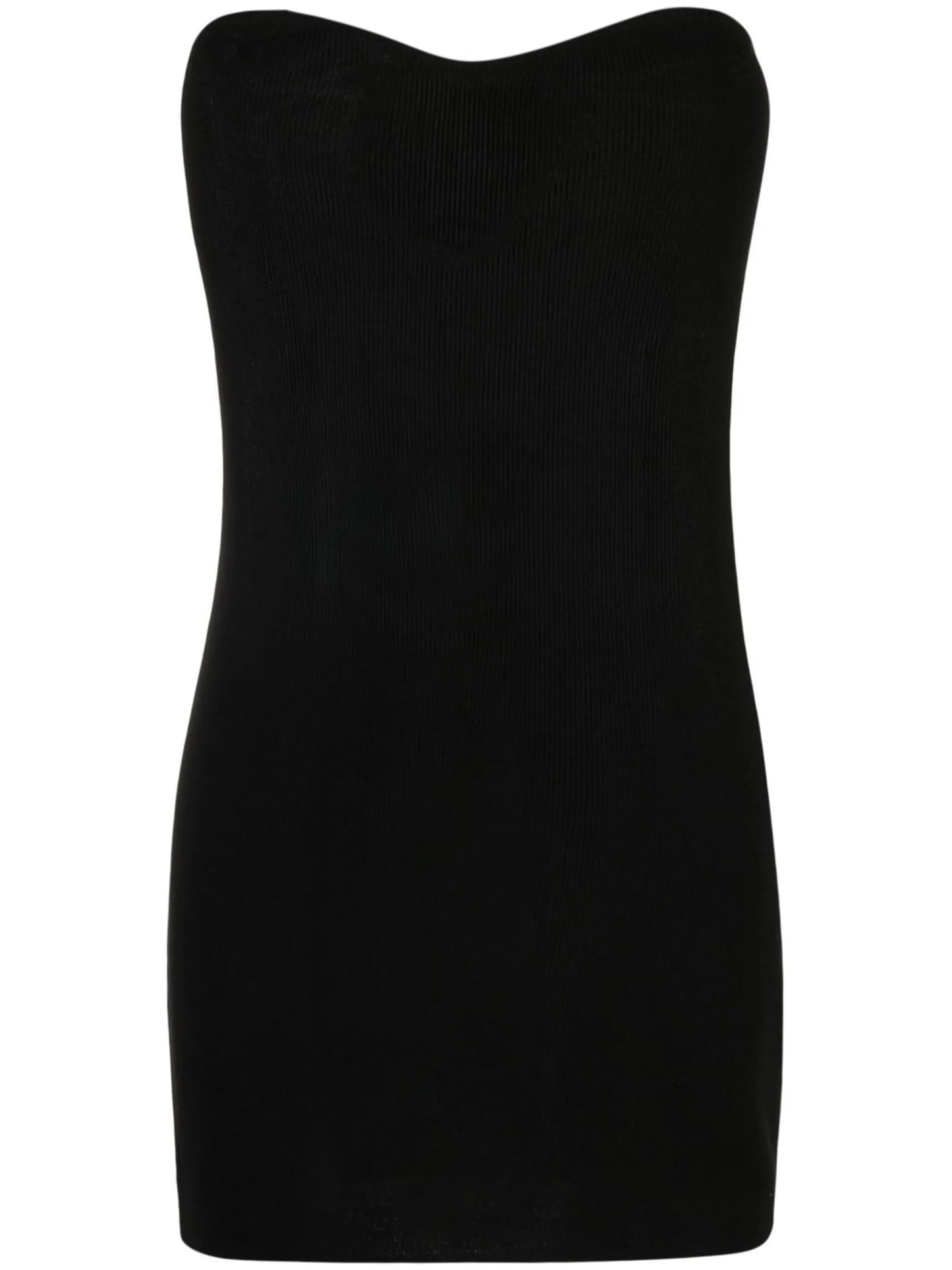 knitted strapless mini dress