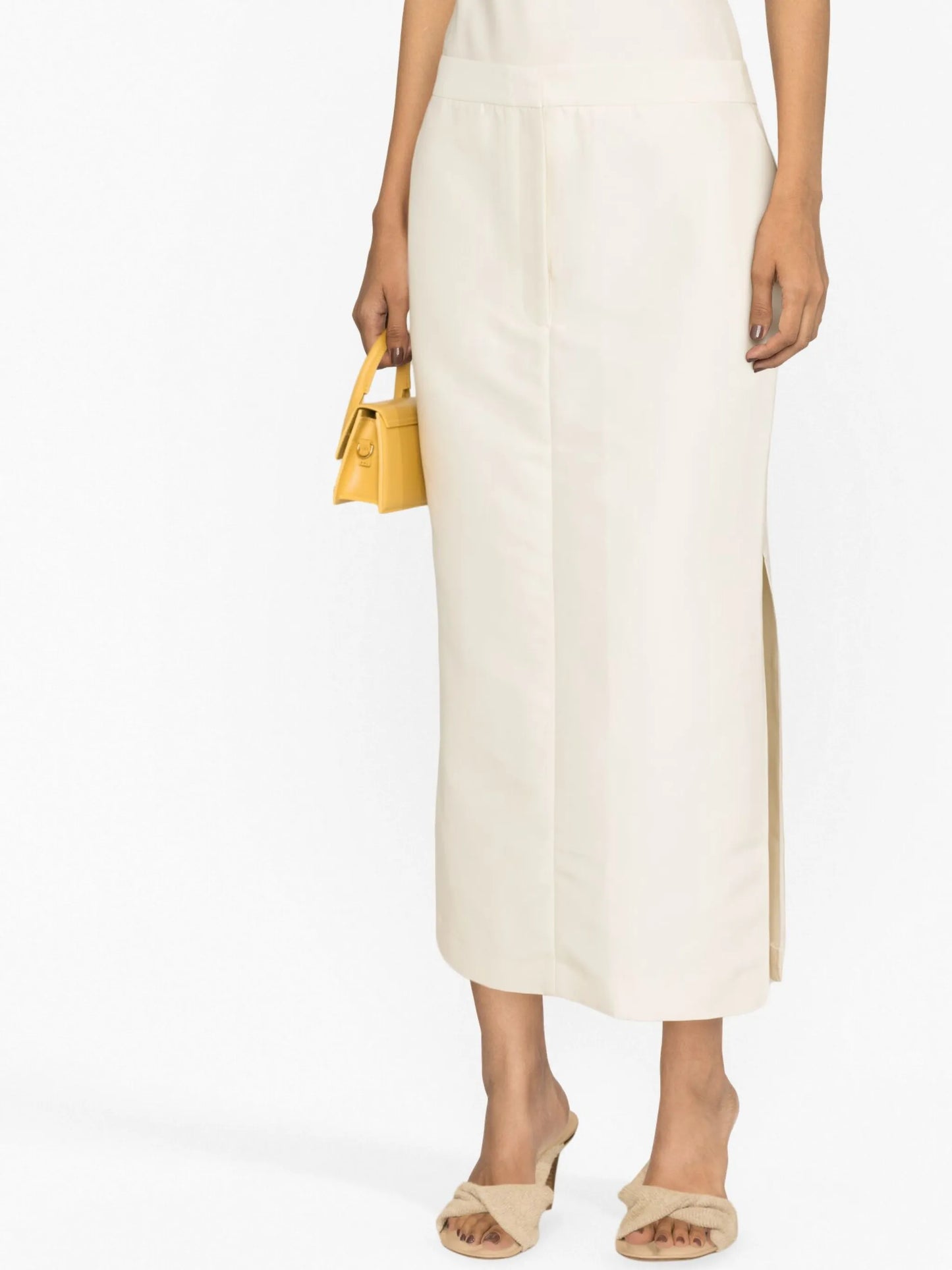 cotton-silk tailored skirt