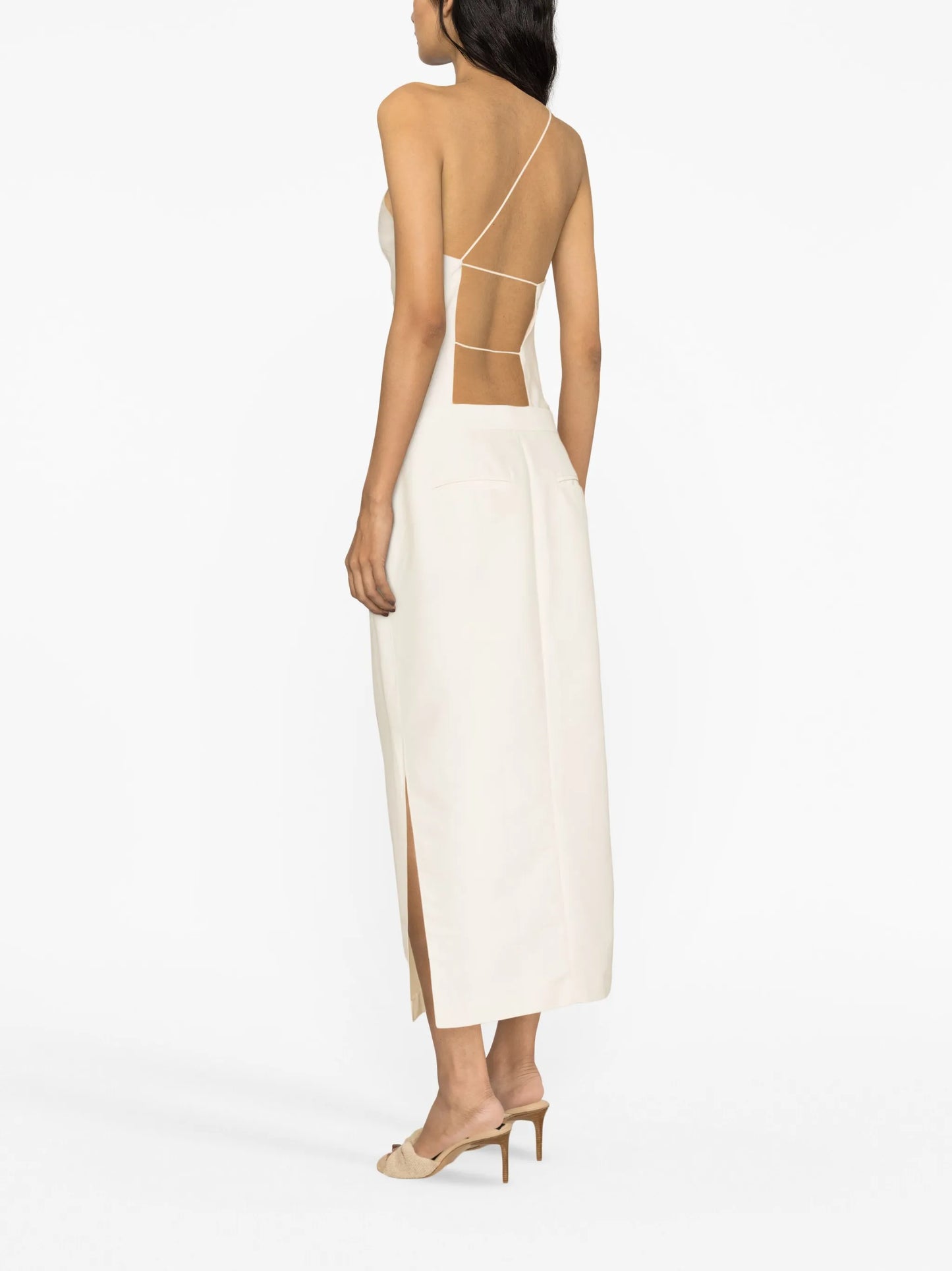 cotton-silk tailored skirt