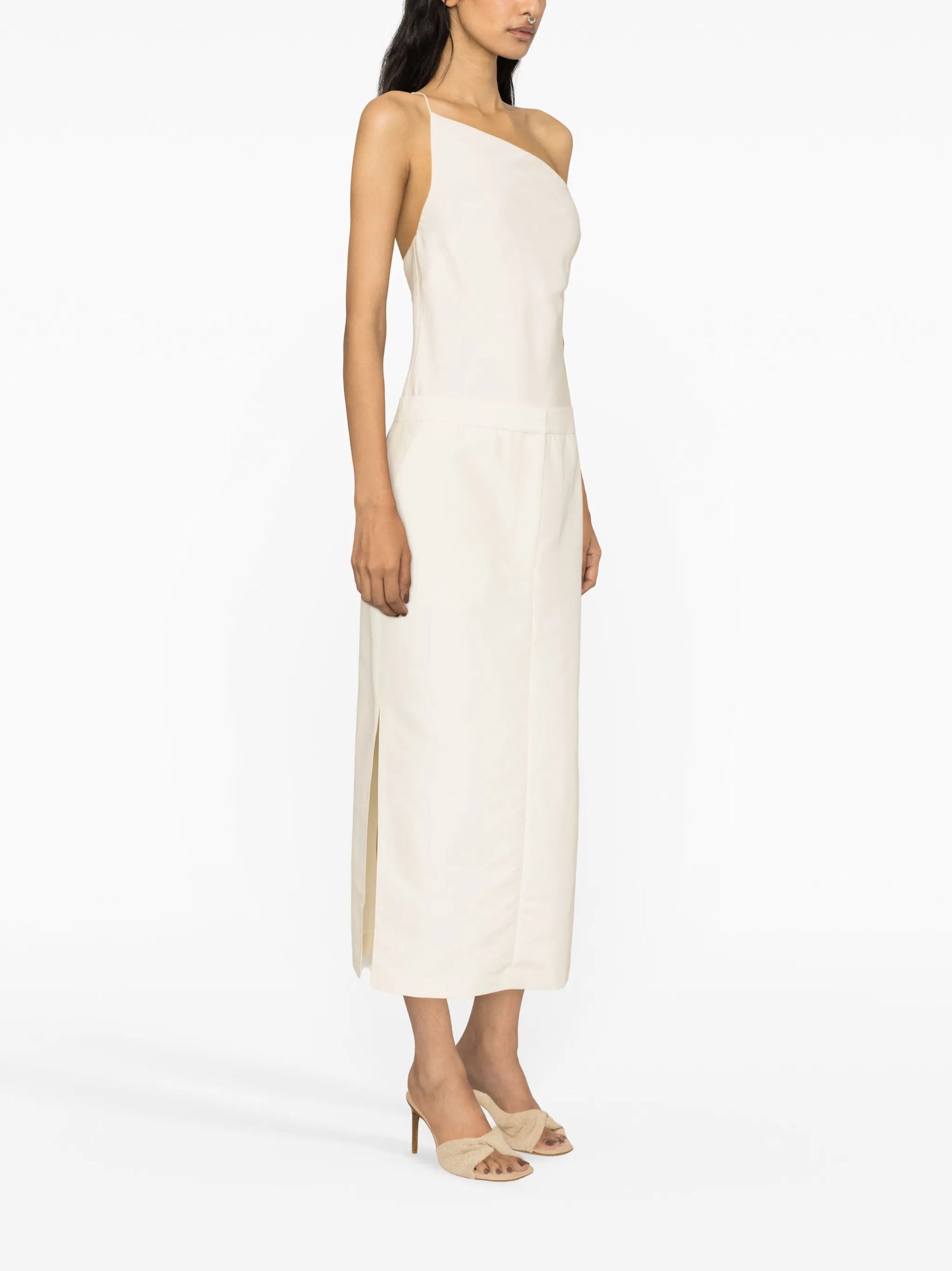 cotton-silk tailored skirt