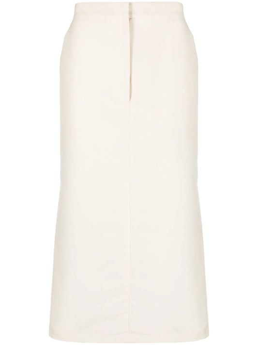 cotton-silk tailored skirt