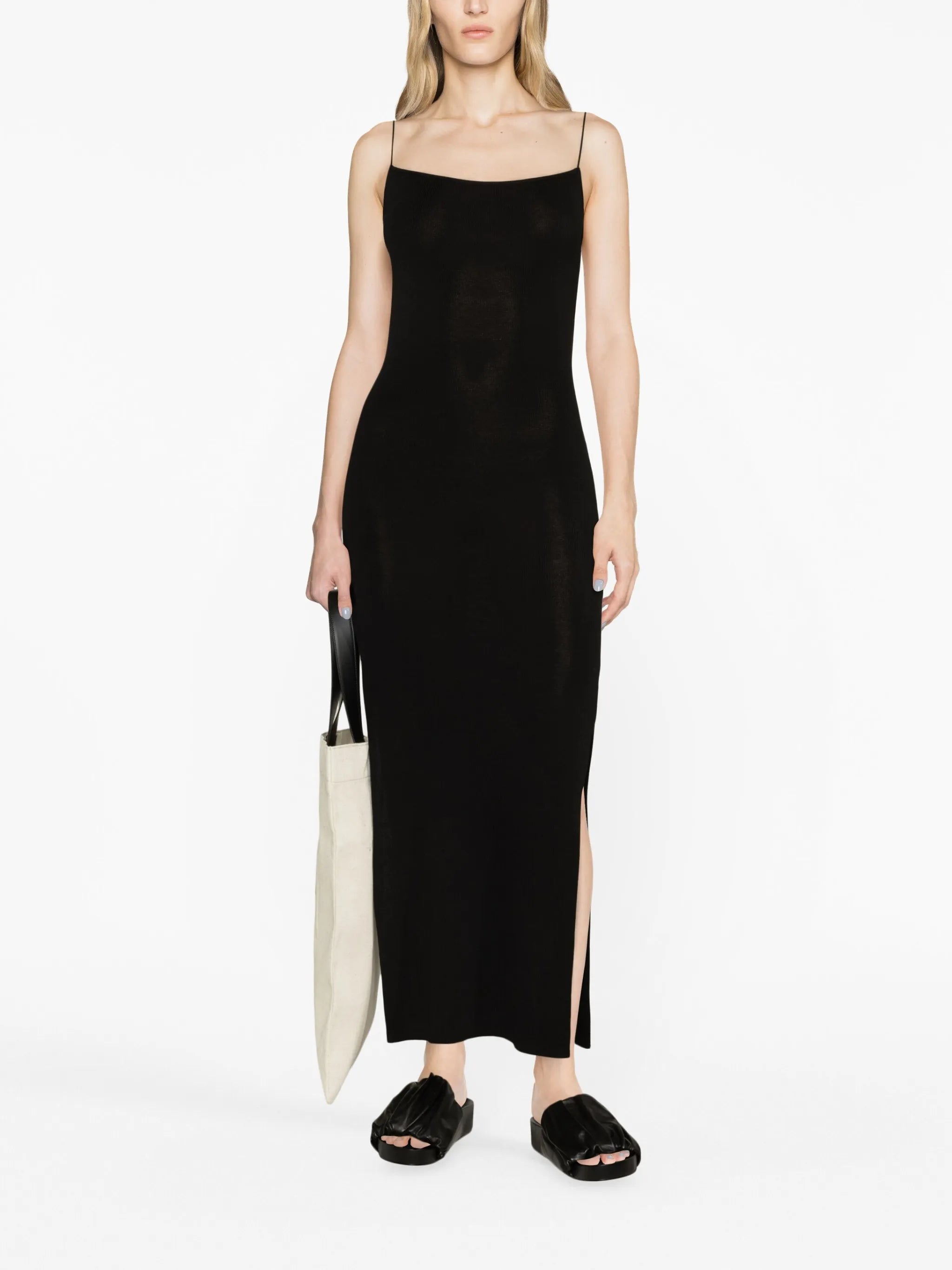 square-neck open-back maxi dress