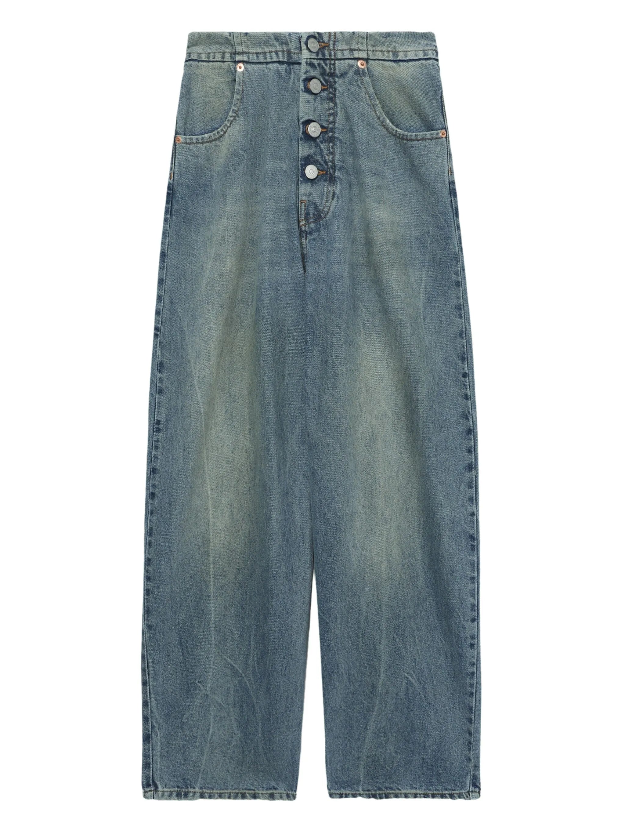 mid-rise tapered-leg jeans