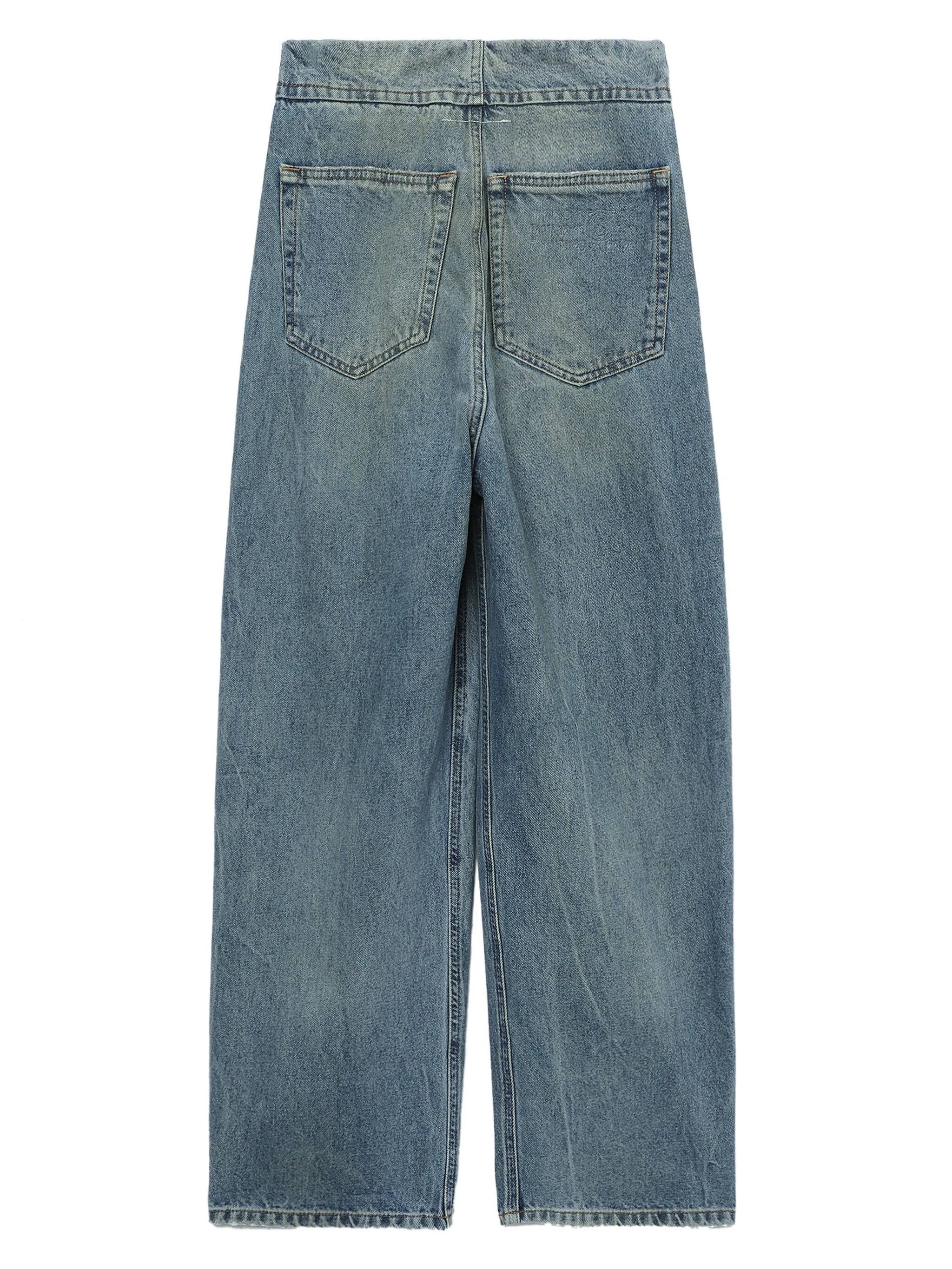 mid-rise tapered-leg jeans