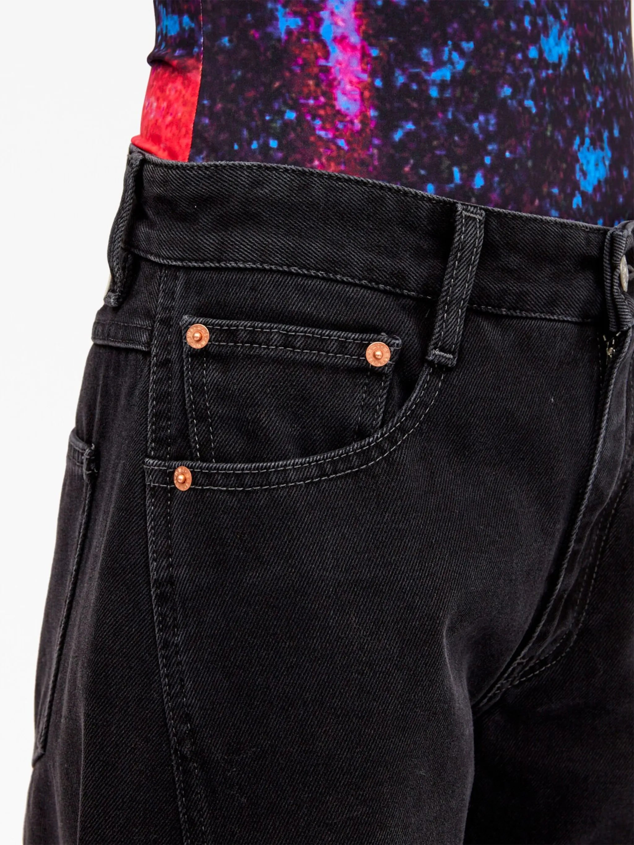 mid-rise wide-leg jeans